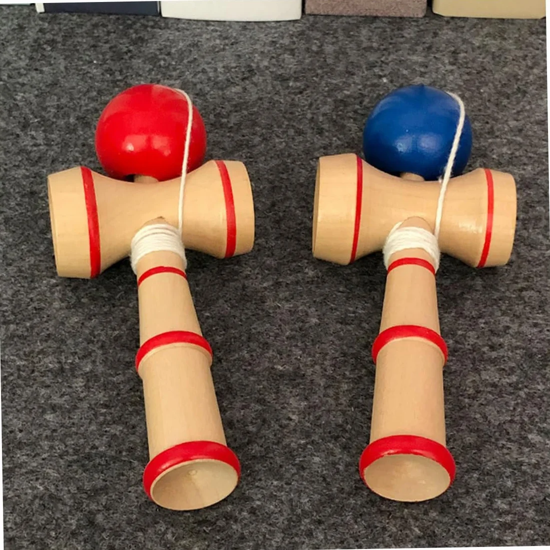 Kendama, Kendama de Madera, Juguete de Copa de Bola Azul, Juego de Habilidad de Equilibrio japonés clásico, Juguete de Habilidad de Madera, Juguetes japoneses