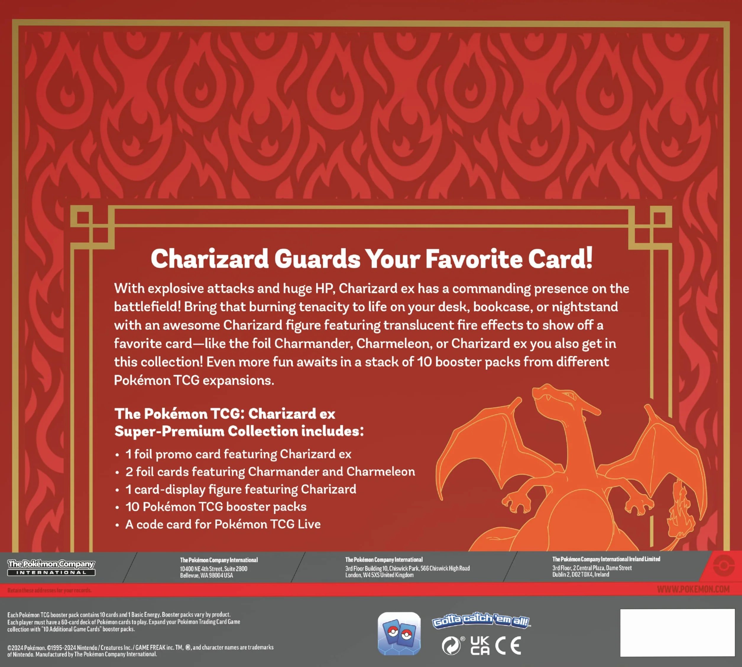 Pokémon: Colección superprémium Charizard ex (3 Cartas holográficas de promoción, 1 Figura para exhibir una Carta y 10 Sobres de Mejora)