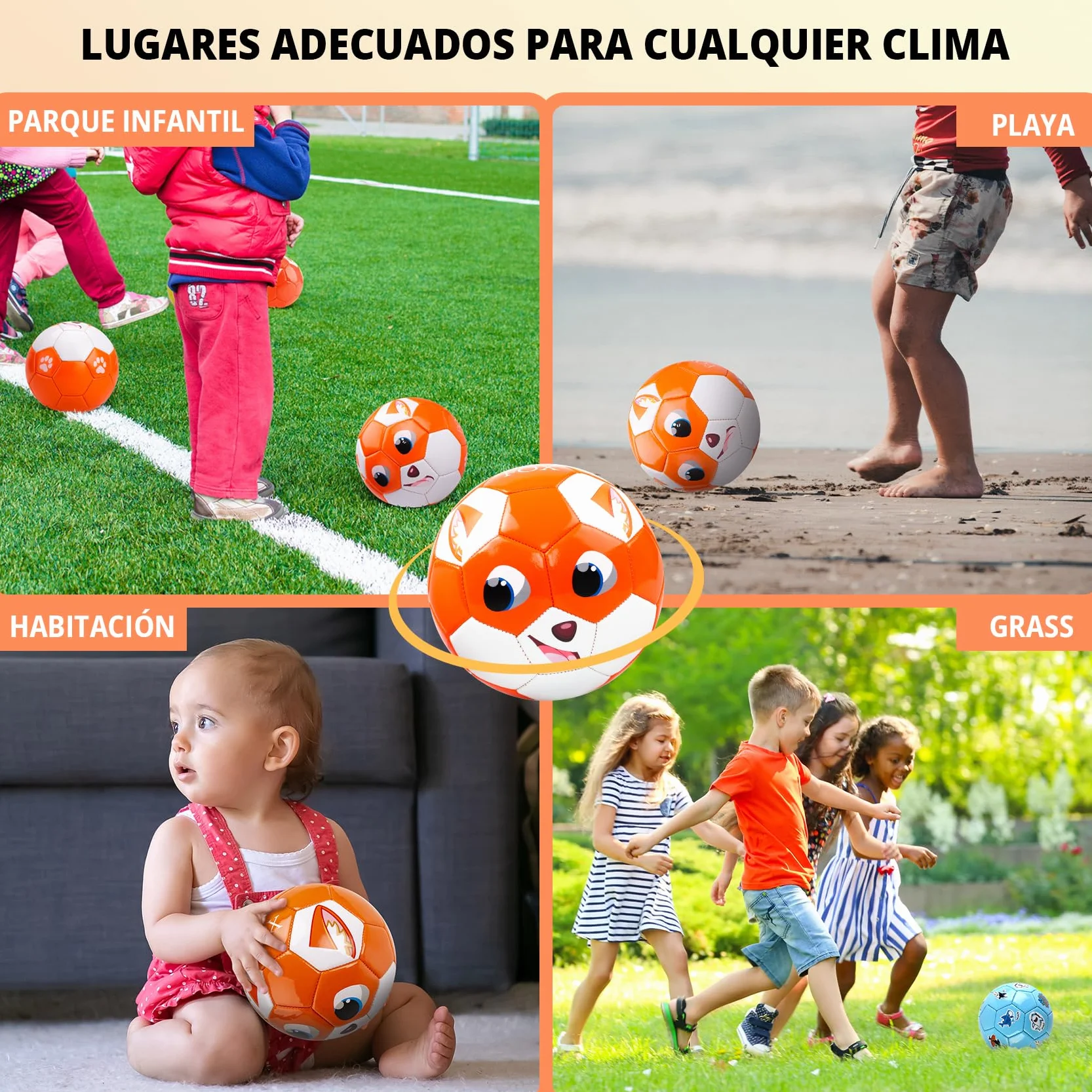 INPODAK Balon Futbol niños,Talla 2 Balon Futbol para niños de 1 a 6 años,Balón con Bomba Manual,Balones pequeños para Juegos en Interior,Exterior y jardín,Regalos Futbol niño