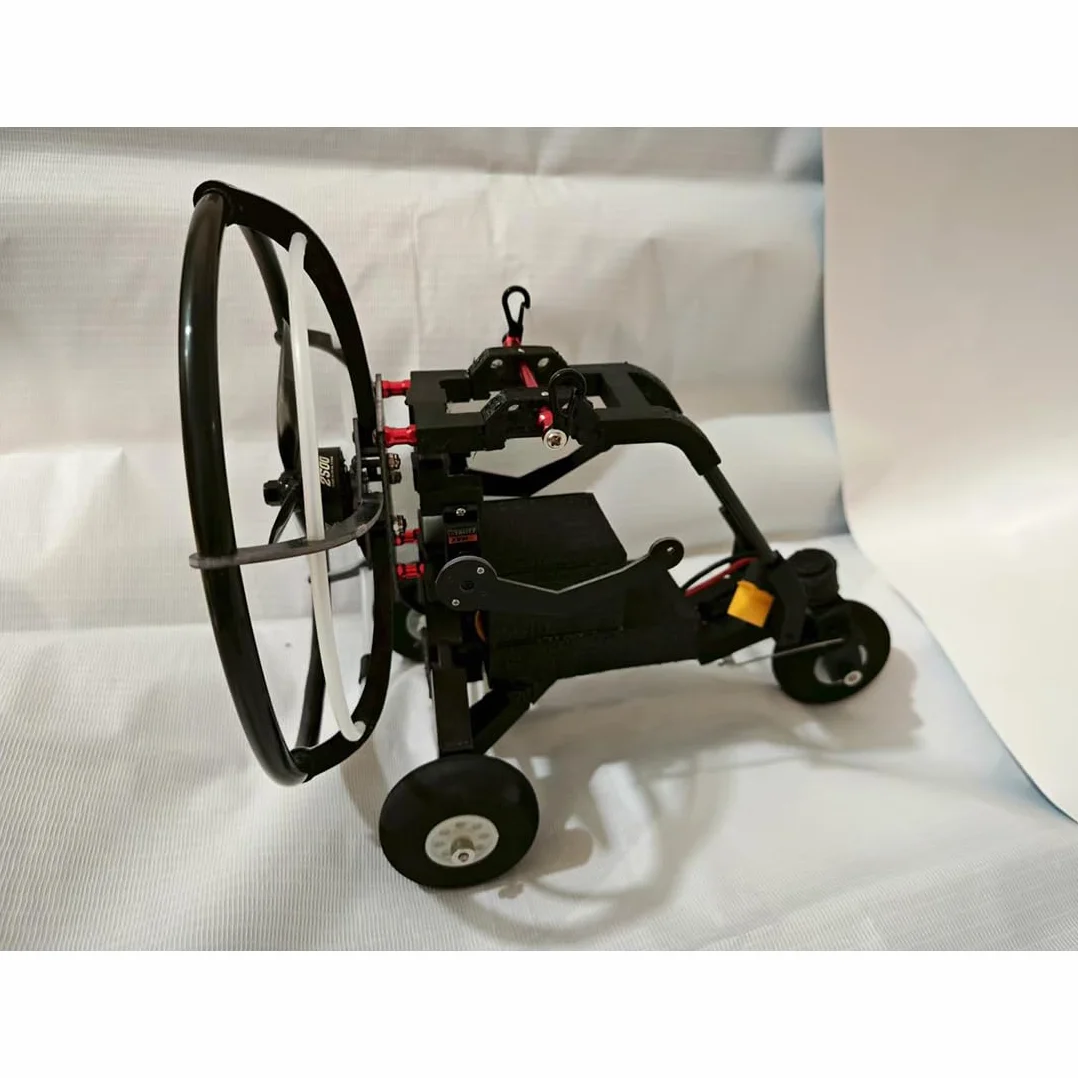 Mini parapente eléctrico de acrobacias a control remoto de 2.4 G, parapente de vuelo acrobático de alta altitud de 150 cm con carrito con ruedas y color de tela de paraguas aleatorio, regalo ideal
