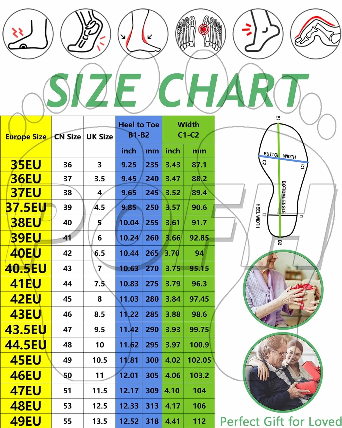 Zapatos ortopédicos para caminar de cuero PU transpirables para mujer y hombre diabéticos
