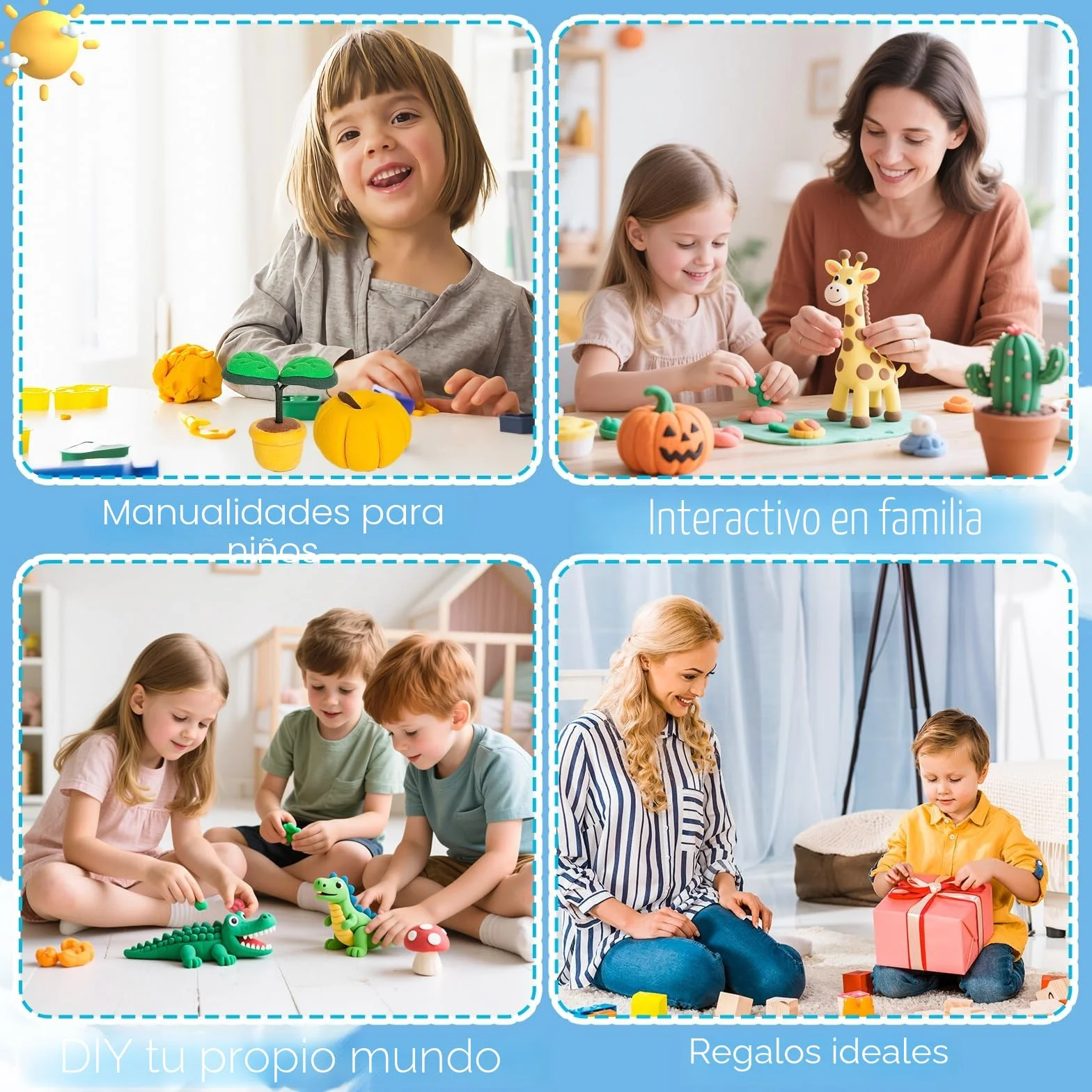 48 Colores de Arcilla Secado al Aire, Arcilla Polimérica Secado al Aire, Pasta Modelar Secado al Aire, Arcilla de Colores para Niños, Regalo para Niños y Niñas de 3-12 Años