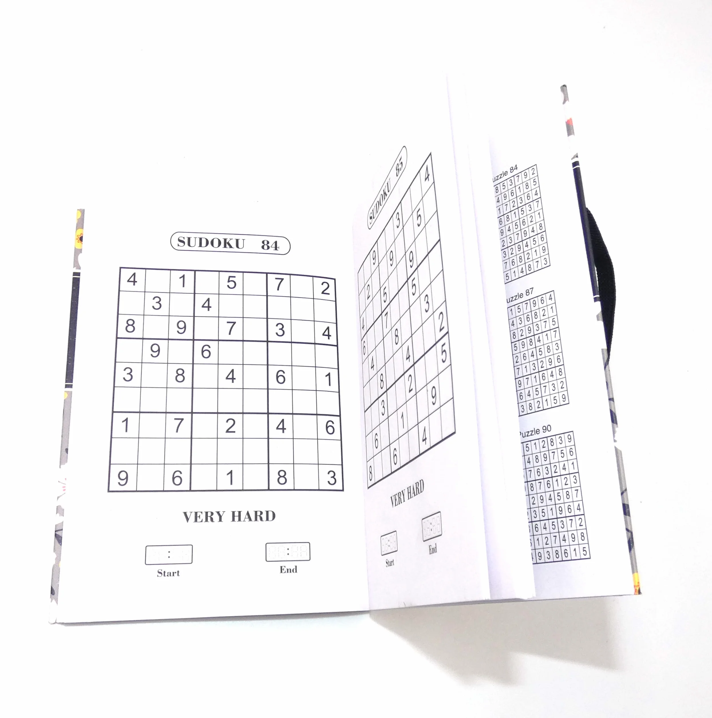 Libro de rompecabezas de sudoku A6 15x10,5 cm con banda elástica