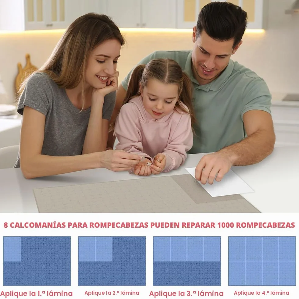 Ainiv 32PCS Hojas de Pegamento para Puzzles, Despegable Cola Transparente Papel Adhesivo, Lámina Adhesivas para Rompecabezas para Preservar 4000PCS, Lámina Accesorios Puzzle para Asegurar y Proteger
