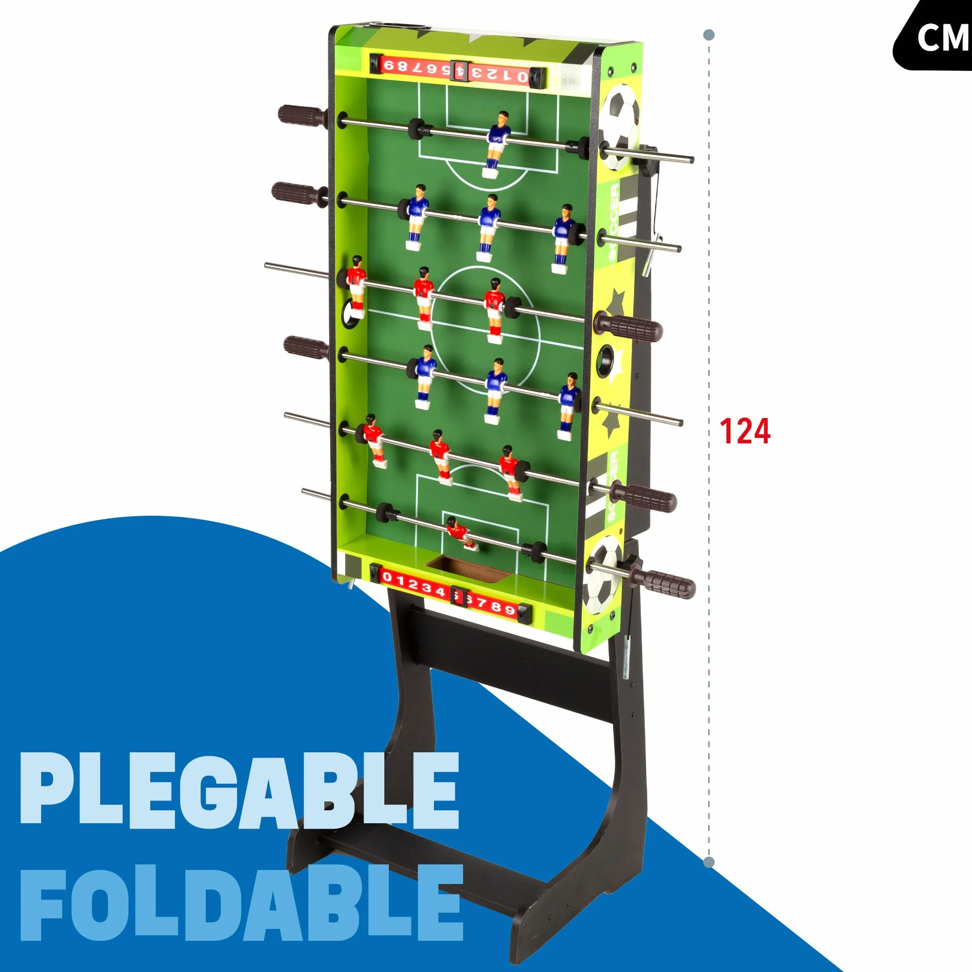 Futbolín Infantil ColorBaby 85430 CB Games Plegable, 81x42x63 cm, 2 Jugadores, Madera Resistente, +6 años
