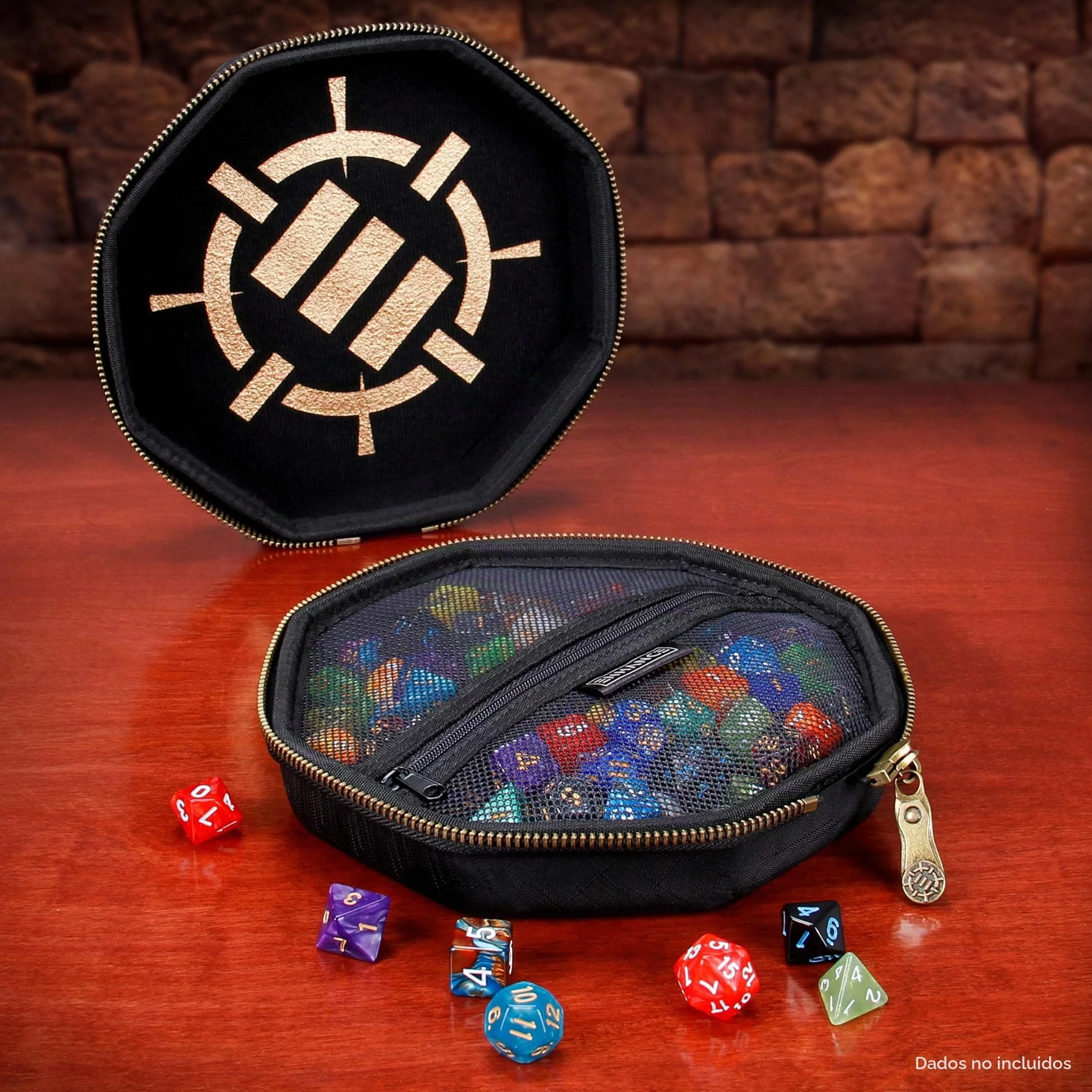 ENHANCE Caja de Dados para Juegos de Mesa - Contenedor de Almacenamiento para hasta 150 Dados RPG - Diseño Protector Resistente con Interior Suave