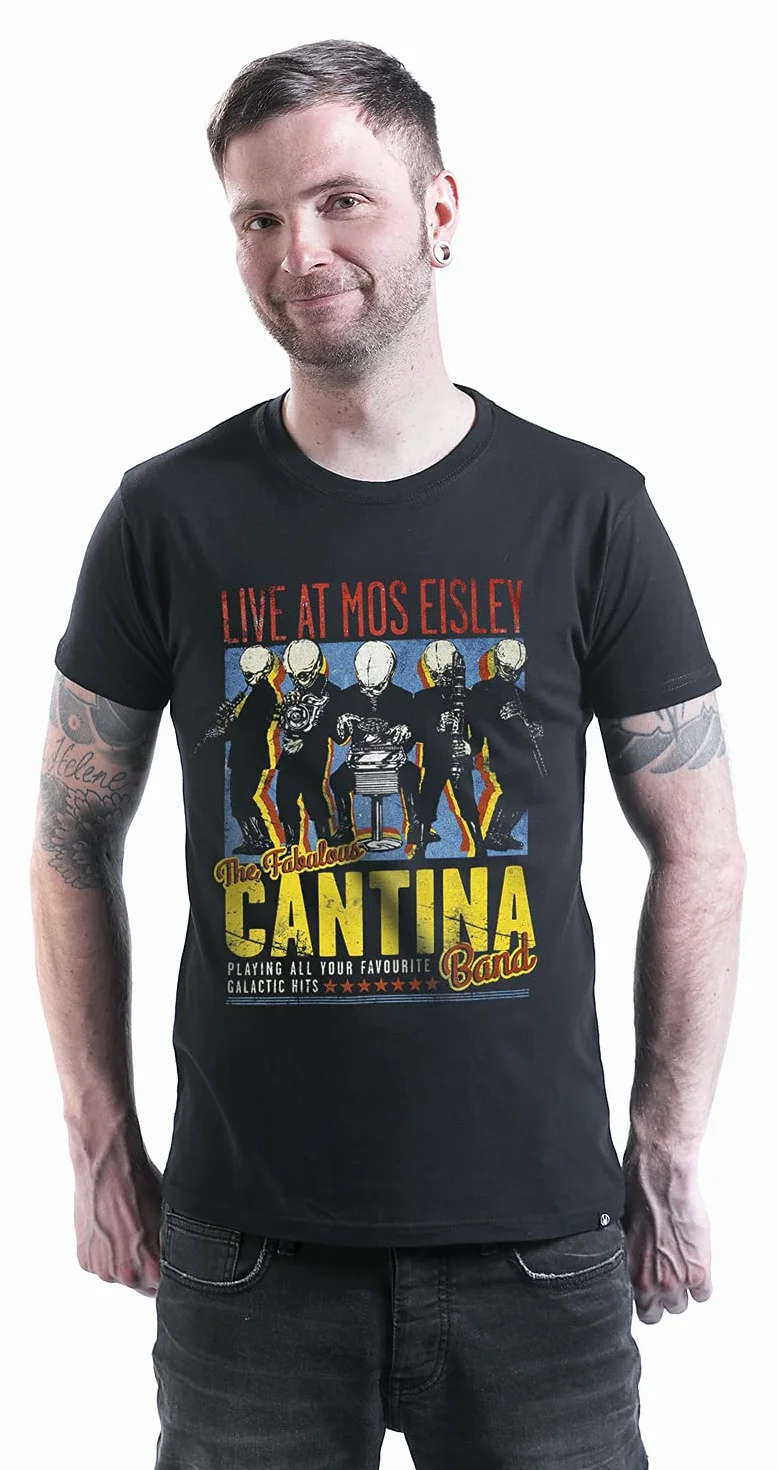 Star Wars Cantina Band On Tour Camiseta Negro Regular