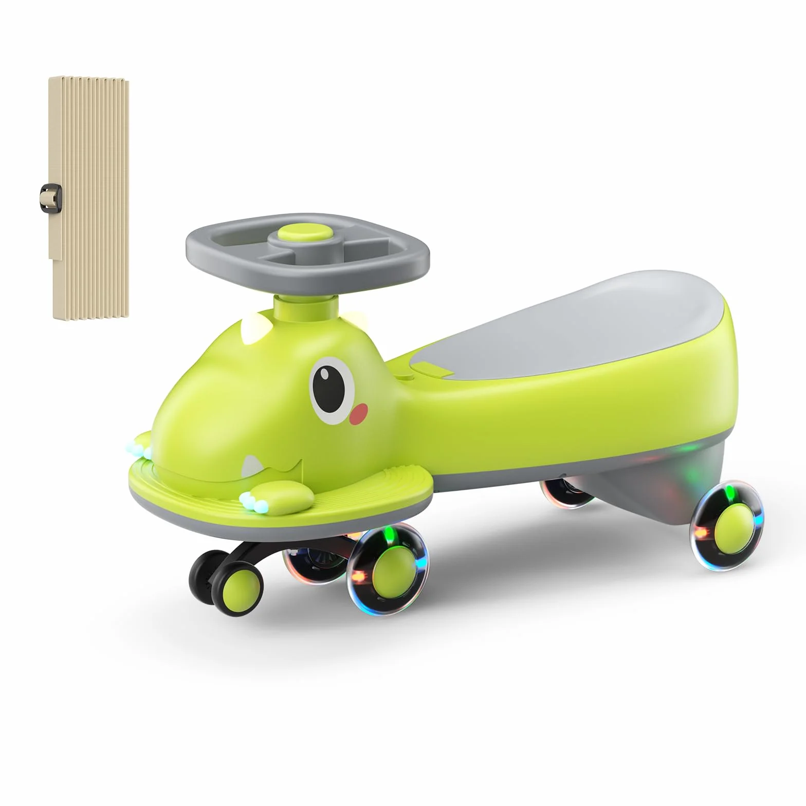 Coche de Bebé con Volante 360°, Coche Deslizador con Música y Ruedas Brillantes para Niños Pequeños, Asiento de Seguridad, Regalo 1-3 Años