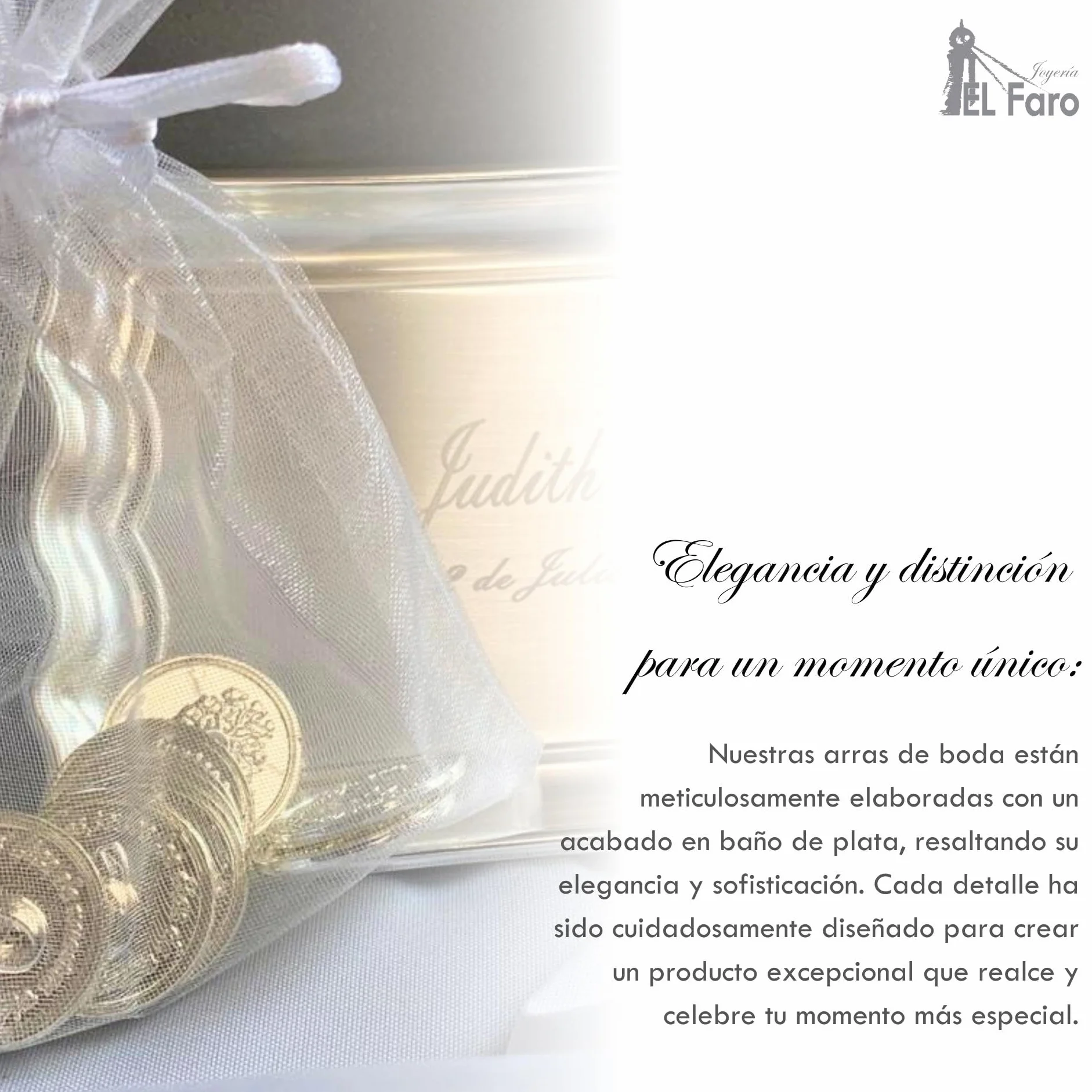 JOYERIA EL FARO | Arras de Boda | Arras Boda | Grabado Personalizado | Presentación en Estuche Premium | Un Regalo para Toda la Vida