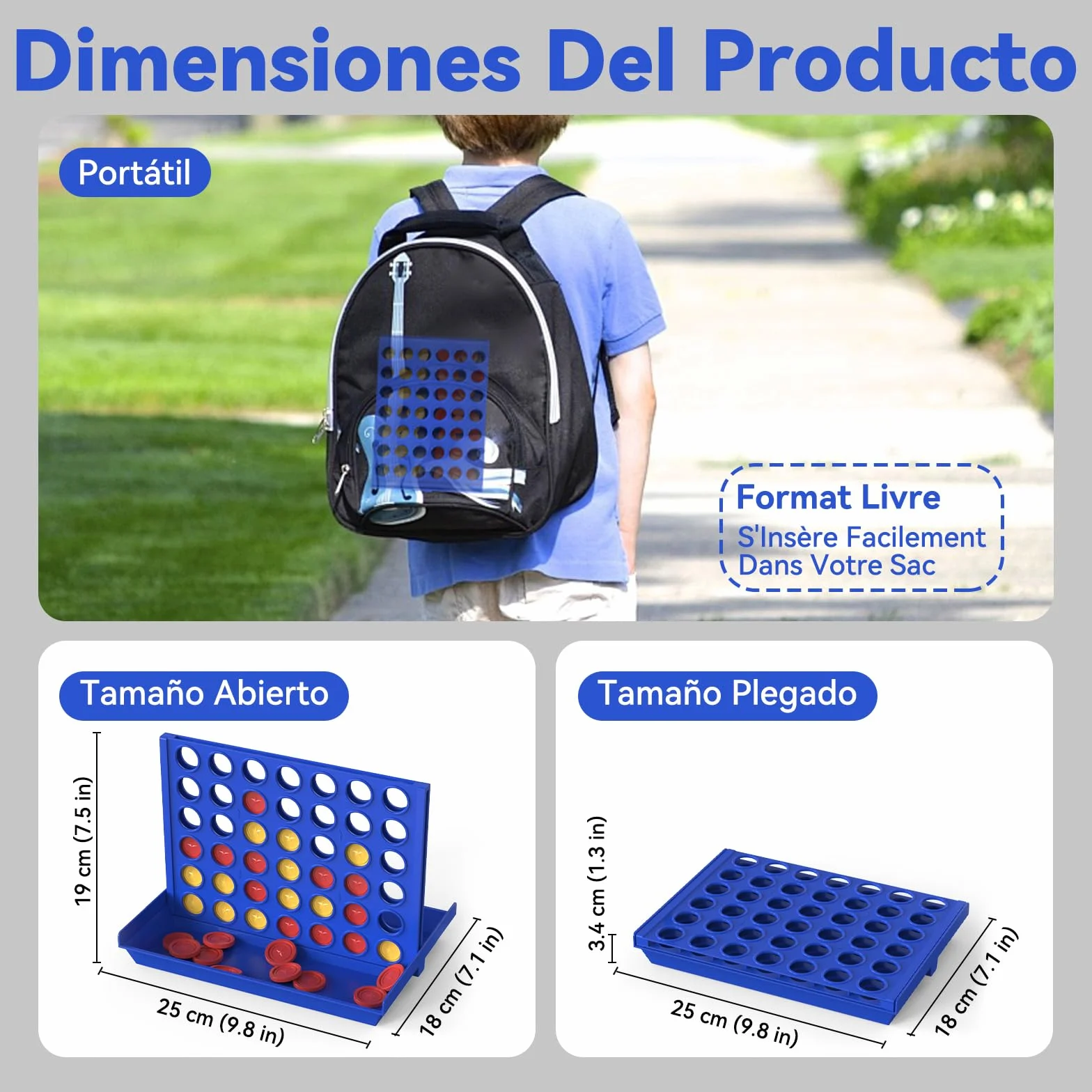 Pup Go 4 en Raya Estándar para Niños de 3 Años+, Juego de Mesa Clásico y Familiar, Juguete Estrategia Educativo, Tablero Plegable con 6 Discos de Repuesto