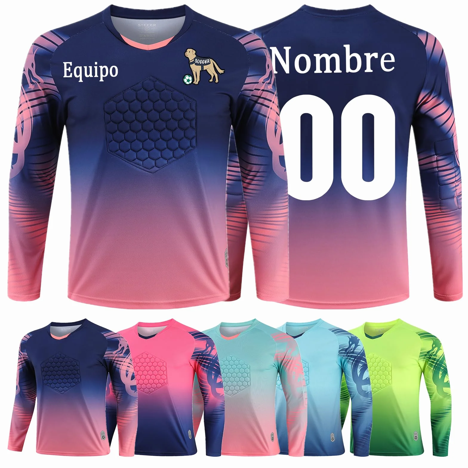 OPUTWDF Camiseta Portero Anticolisión Personalizable para Fútbol