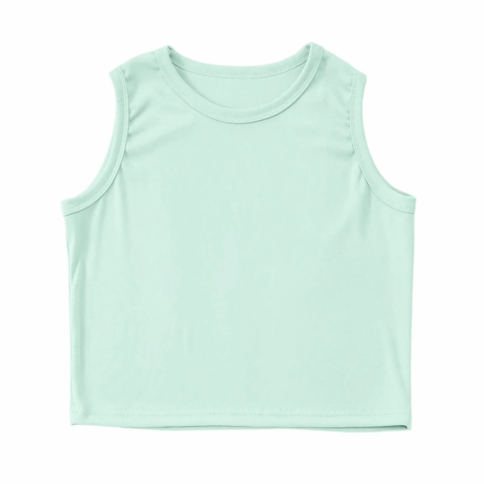 Camiseta de manga larga para niña 128 Athletic Tank Rippenstrick High Neck Crop Top Gimnasio Yoga