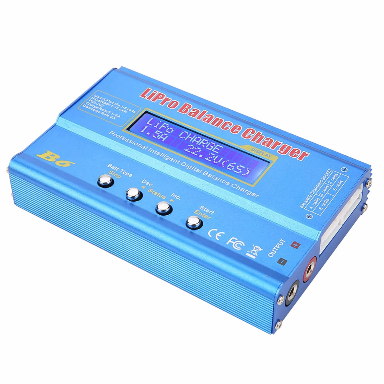 Jadeshay Cargador de Equilibrio,80W Cargador Lipo Descargador de Equilibrio para LLiPo NiMH RC Batería,con Pantalla LCD (EU Plug)