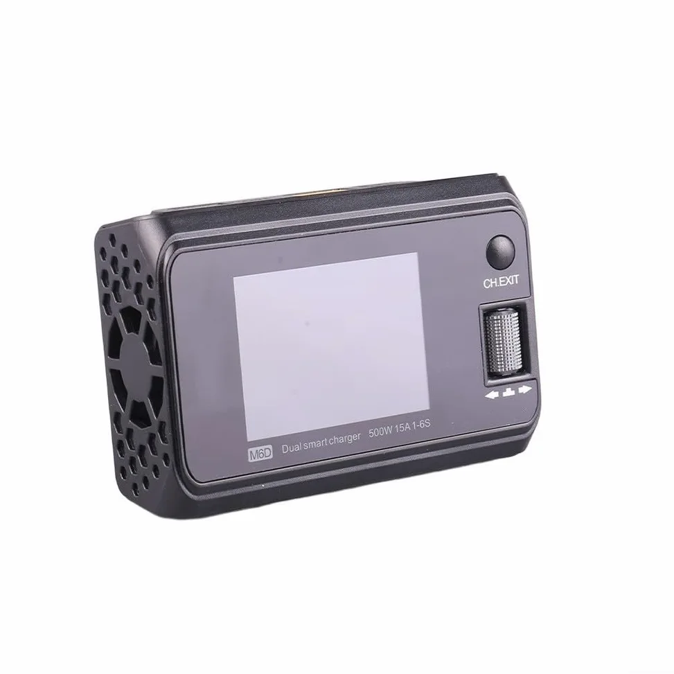 Cargador de equilibrio de doble canal de 500 W con refrigeración optimizada y puerto USB para baterías de litio 6S y compatibilidad de modelos de aviones (C)