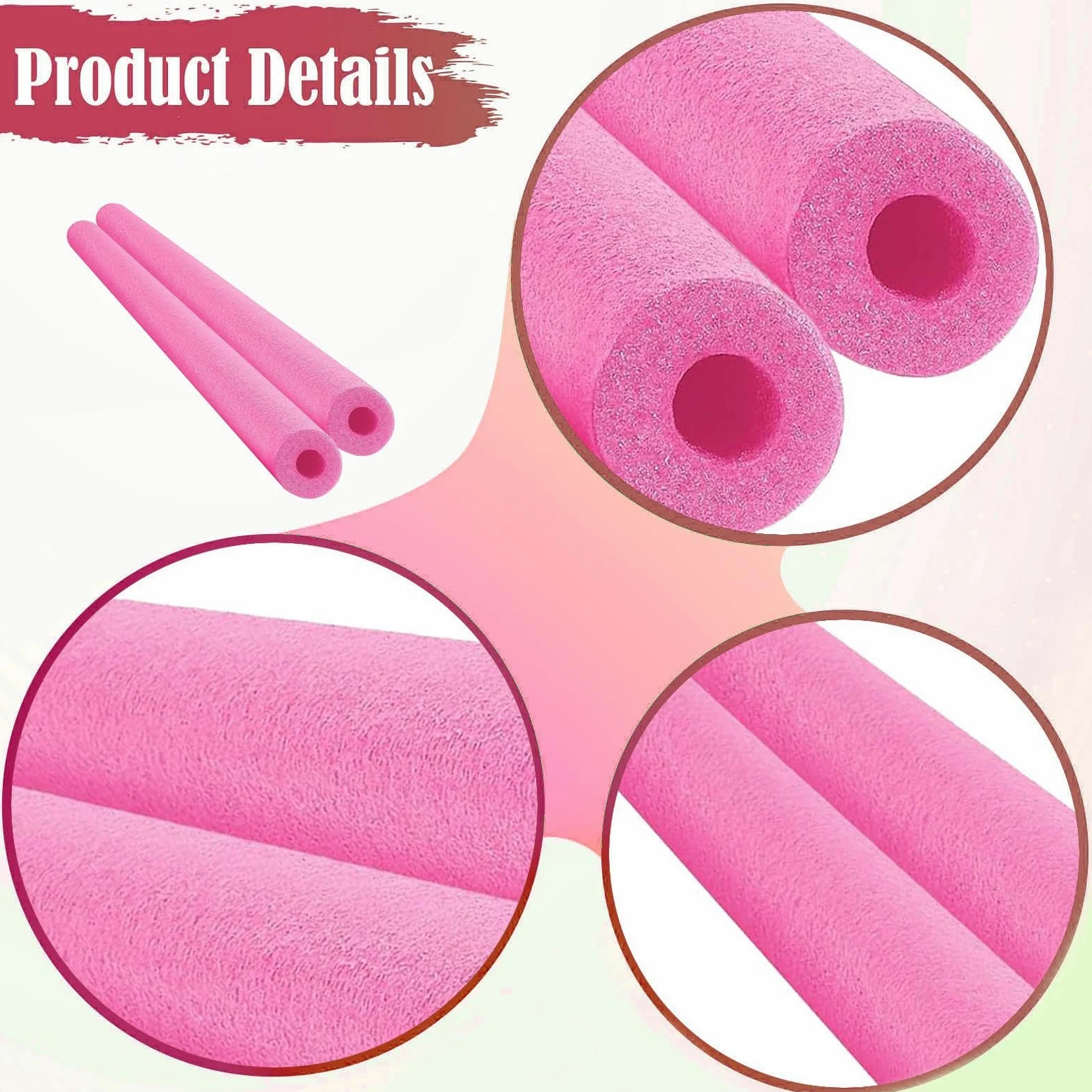 perfk 2 flotadores para Piscina, Tubos de Espuma Ligeros de 150 cm (59 Pulgadas) para Aprender, Rosa