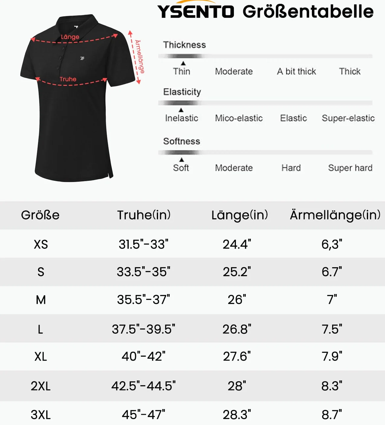 YSENTO Polo de manga corta para mujer transpirable secado rápido tenis Blanco S