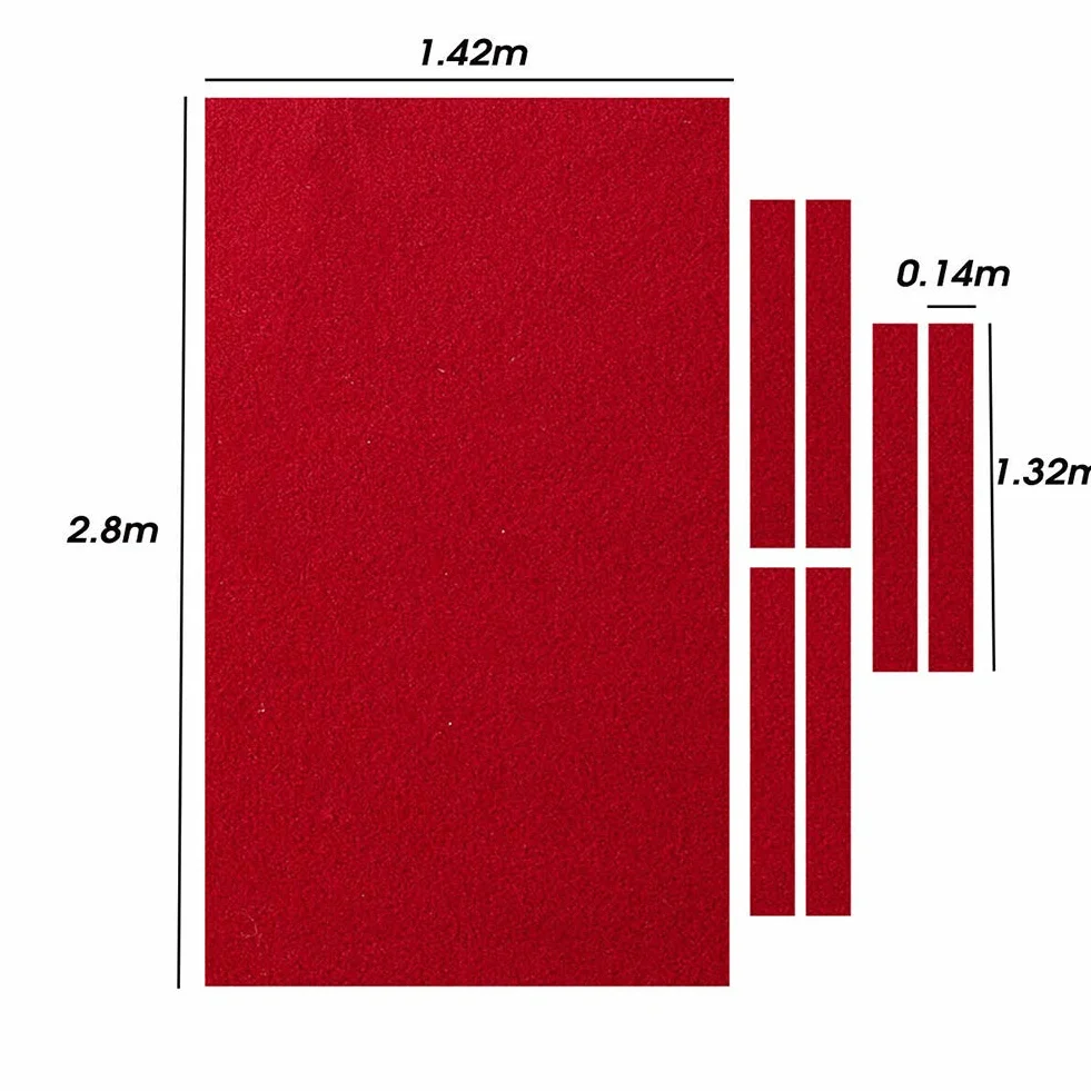 Kisbeibi Mantel de mesa profesional para billar, nailon sólido, rojo, 2,8 x 1 m