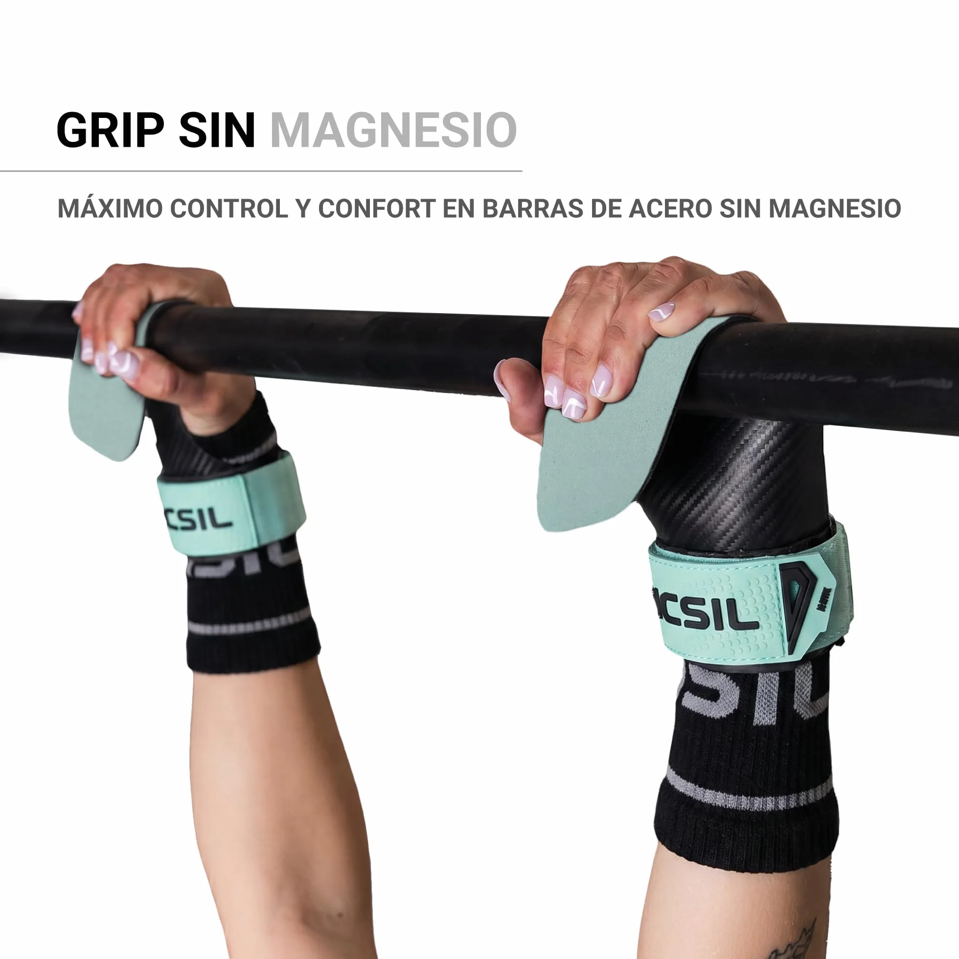 PICSIL Hawk Grips Calleras Sin Magnesio Agarre Barras Limpias Triple Capa Muñequeras Bolsa Transpirable