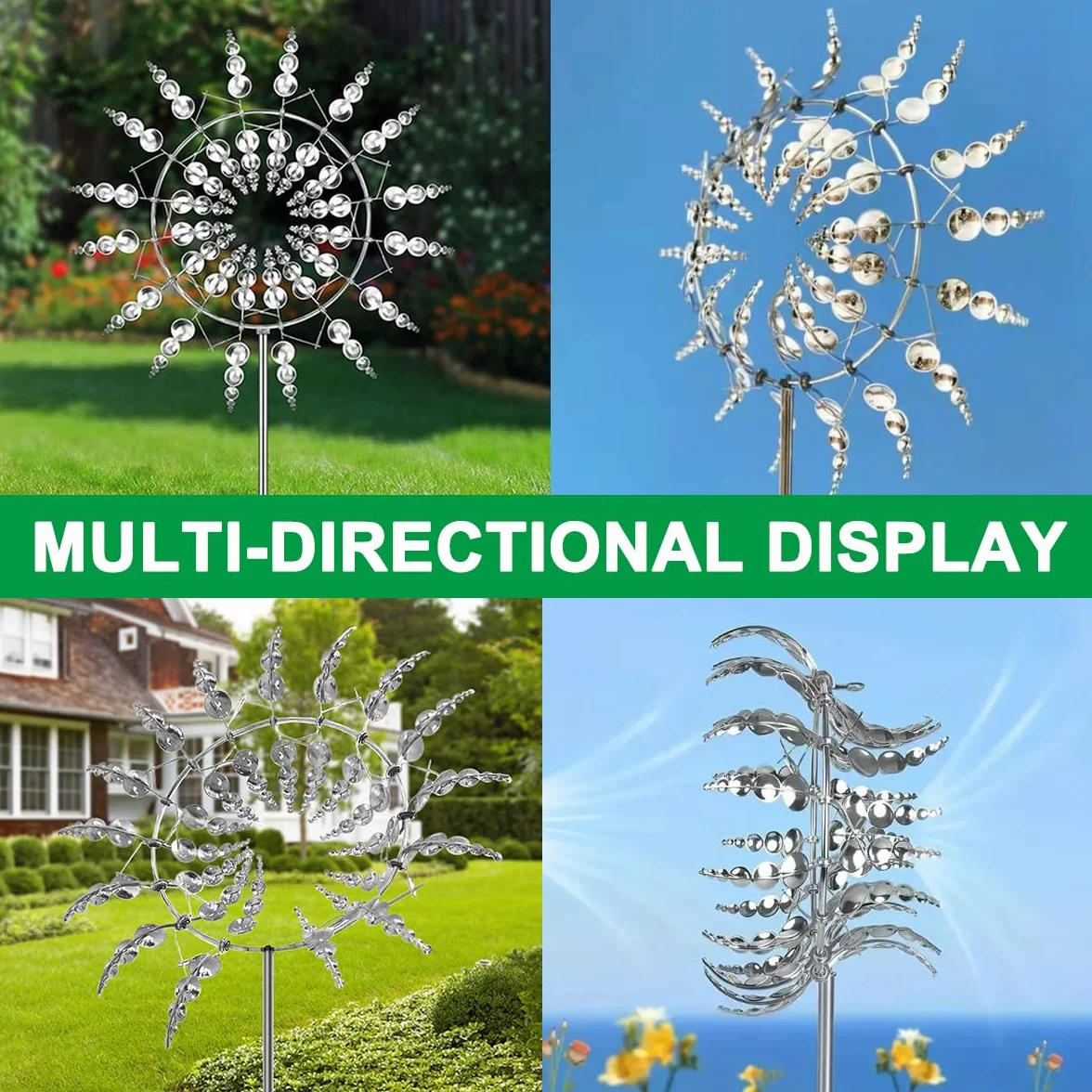 Molino de Viento de Metal, Wind Spinners para Jardín, Spinner de Viento 3D, Giradores de Viento de Jardín, Escultura de Viento Spinner para Patio, Jardín, Decoración al Aire Libre