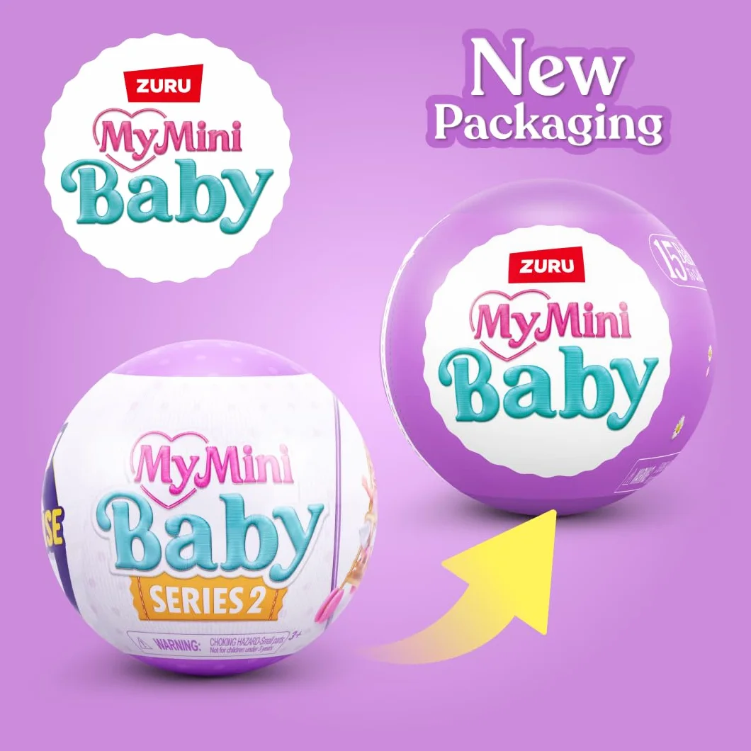 My Mini Baby Serie 2 de ZURU, cápsula misteriosa Coleccionable, Juguete para niñas, bebé Realista en Miniatura, Kit de Juego y Accesorios