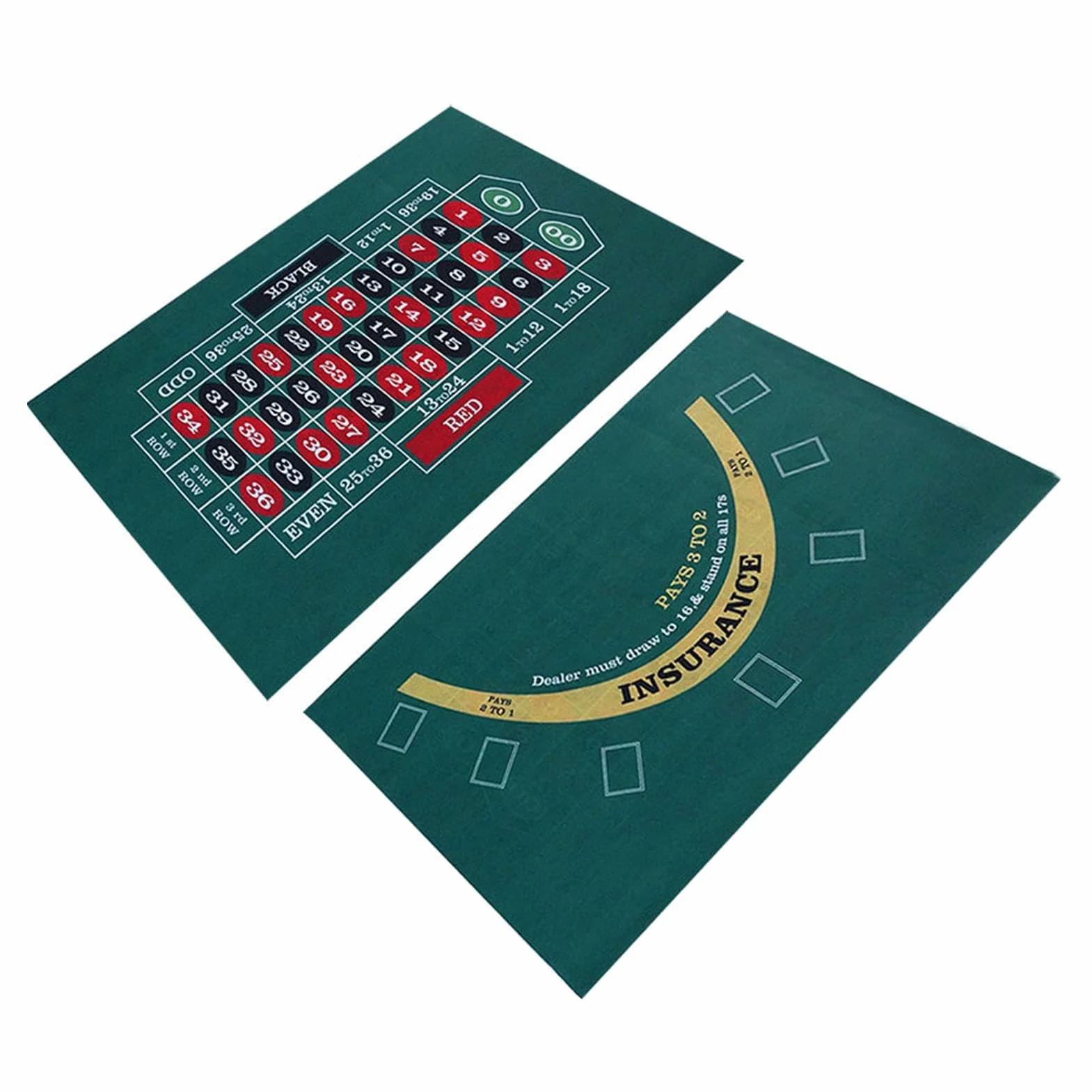Diseño de Mesa de Casinos de Doble Cara, tapete de Mesa Disponible para Blackjack y Texas Hold'em, tapete para Juegos con diseño de Mesa de Ruleta, Accesorios para Juegos de Cartas, 60x90cm