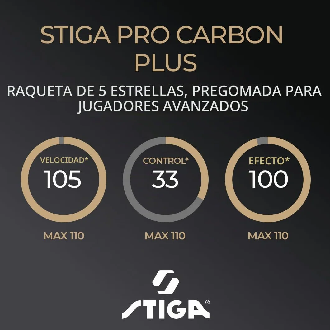 STIGA Pro Carbon Table Tennis Bat ITTF Approved Touch Carbon Technology Black/Red