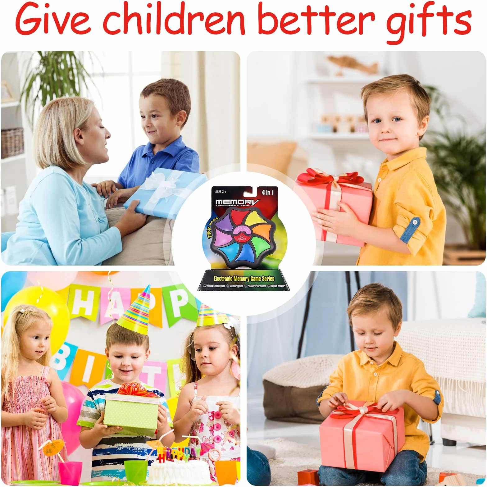 Juego de entrenamiento de memoria, juego de memoria electrónica para niños, juego de reacción multijugador con luces y sonidos, para entrenar el cerebro y las reacciones de los dedos, regalos para