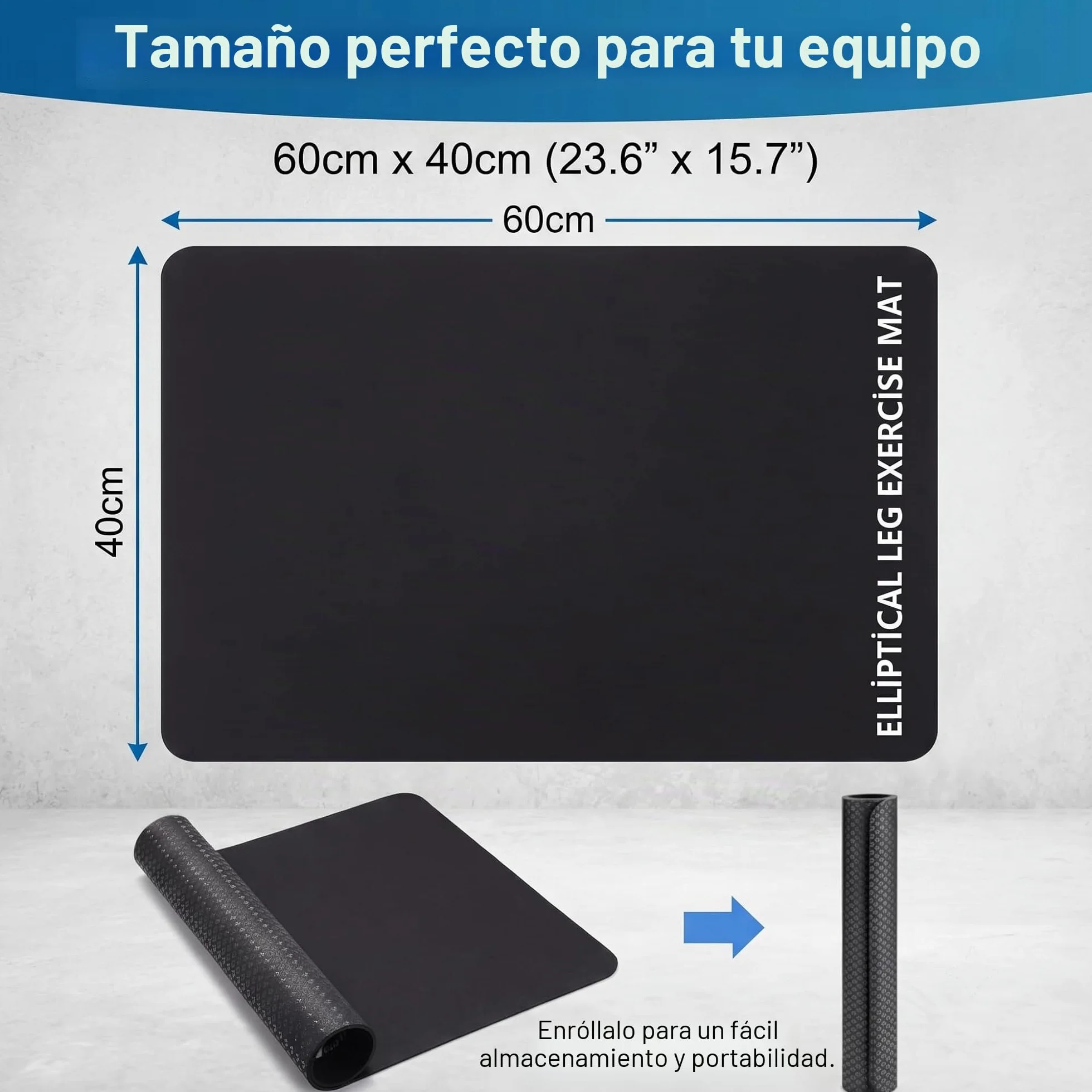 Alfombra de Gimnasio 60x40cm Antideslizante Antirruido Protección Suelo para Máquinas Cardio