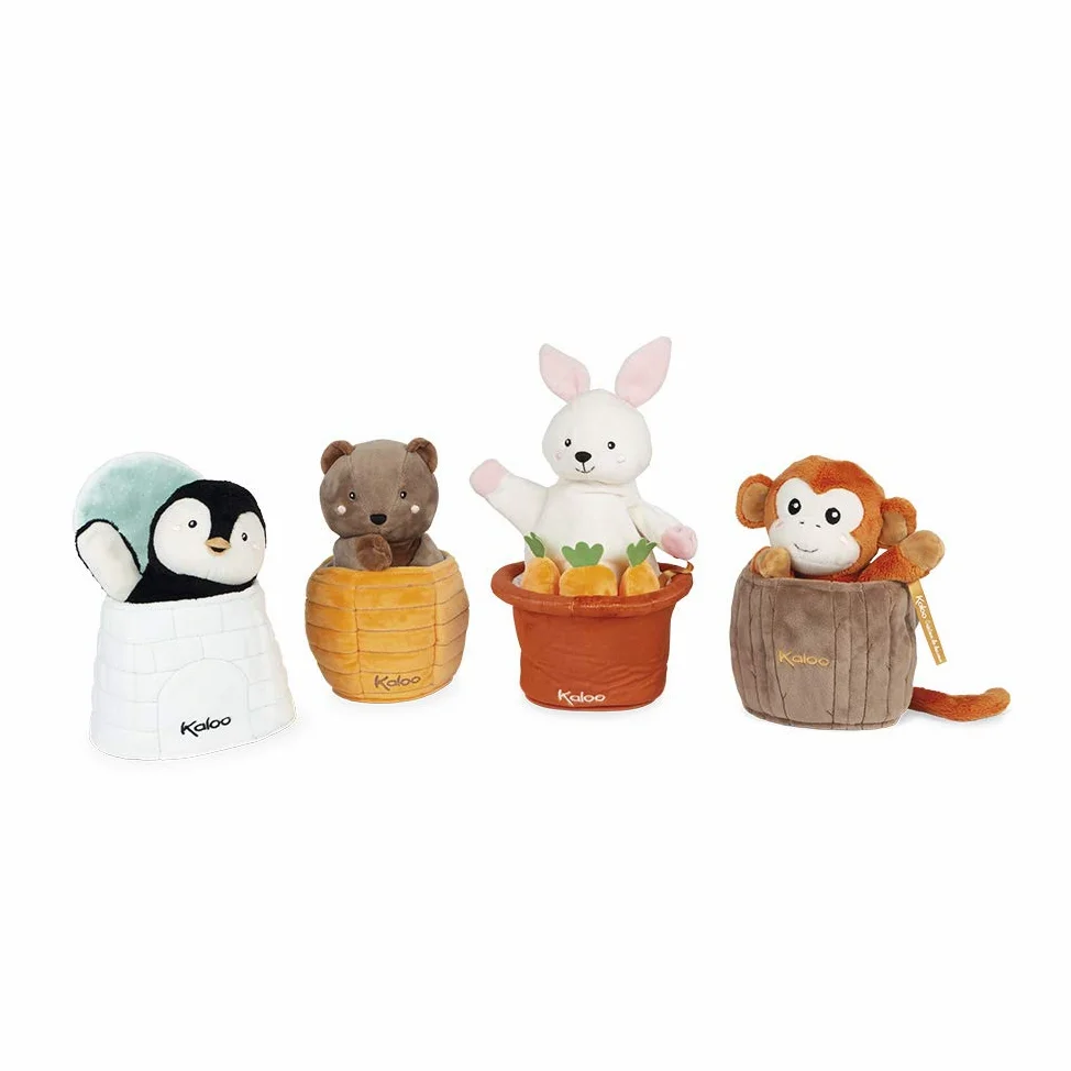 KALOO - Colección Kachoo - Marioneta de Peluche Sorpresa para Bebé 25 cm, El Pingüino Gabin (K963593)