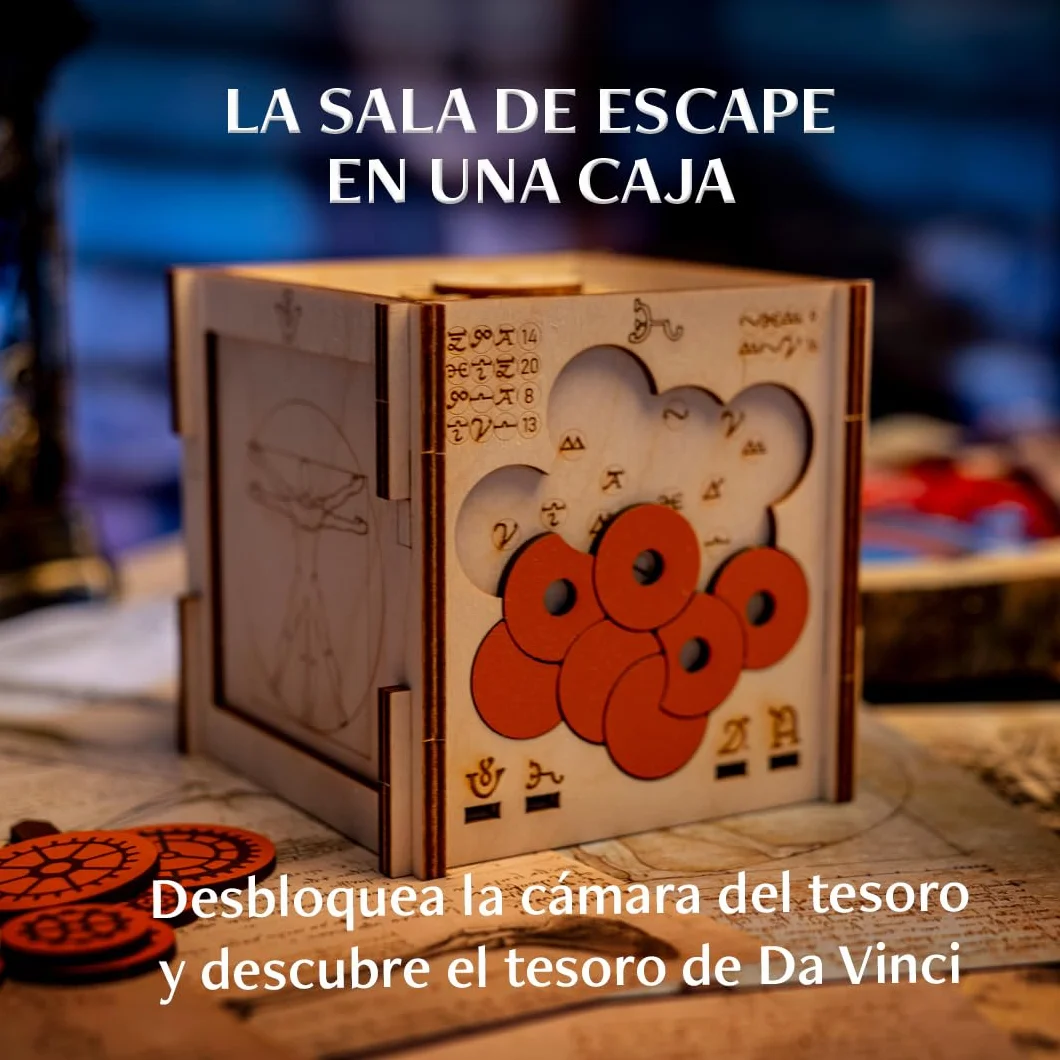 INSCAPE Da Vinci's Marvel Drewniane Puzzle 3D Caja Rompecabezas Cluebox Escape Room Gra dla Dorosłych i Dzieci