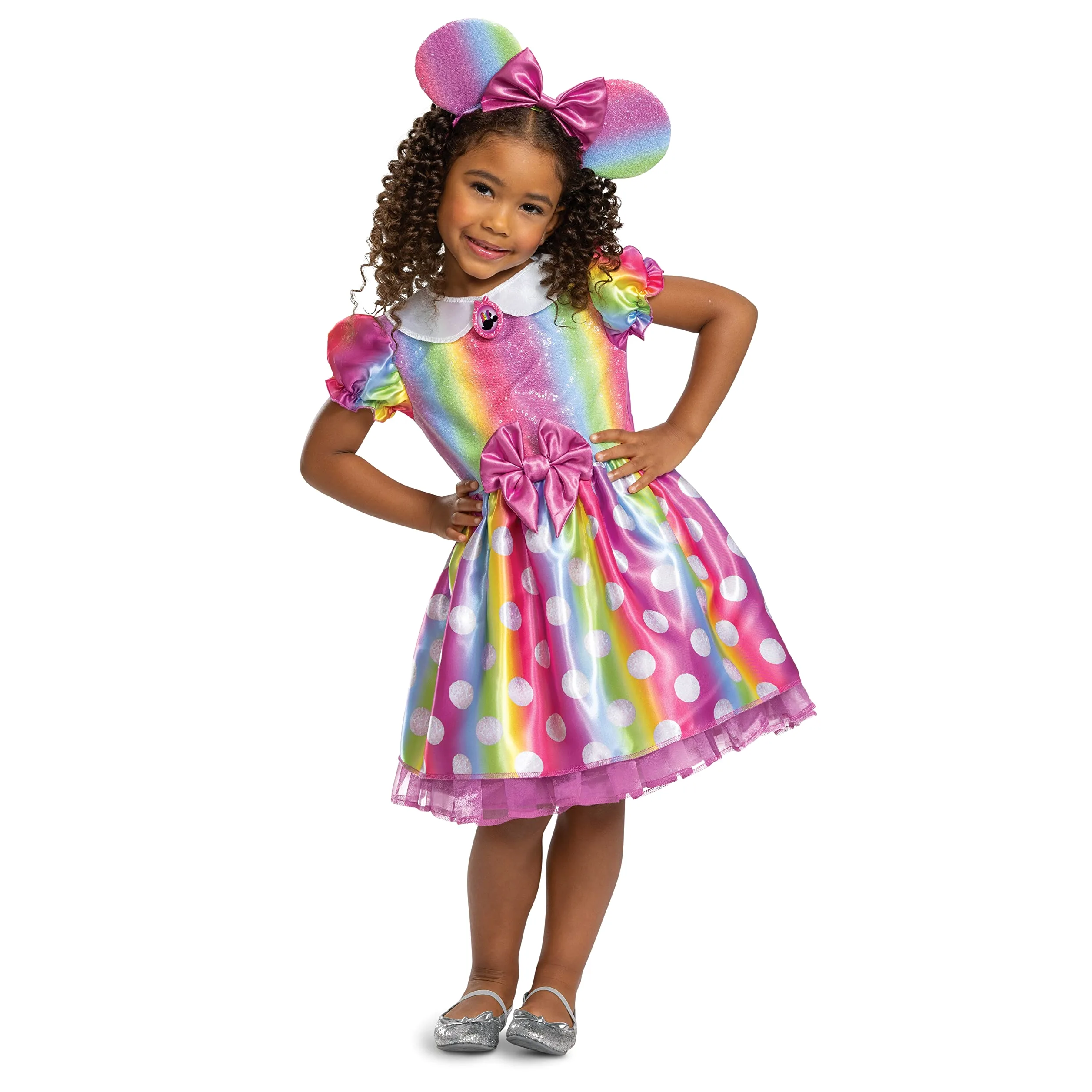 Disfraz de Minnie Mouse arcoíris, disfraz oficial de Minnie Mouse de Disney para niñas