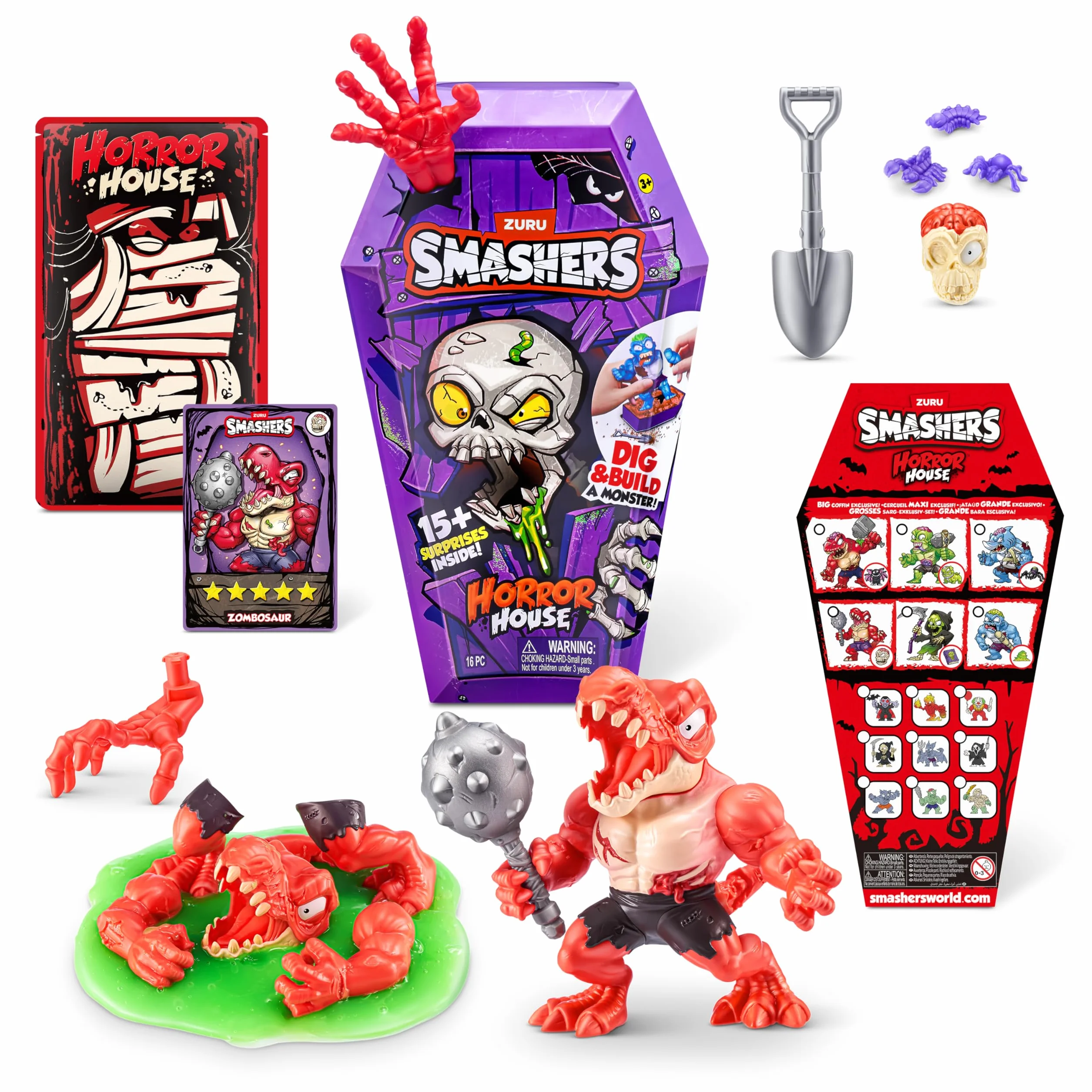 ZURU Smashers Horror House Juguete Interactivo Coleccionable 30 cm Dinosaur