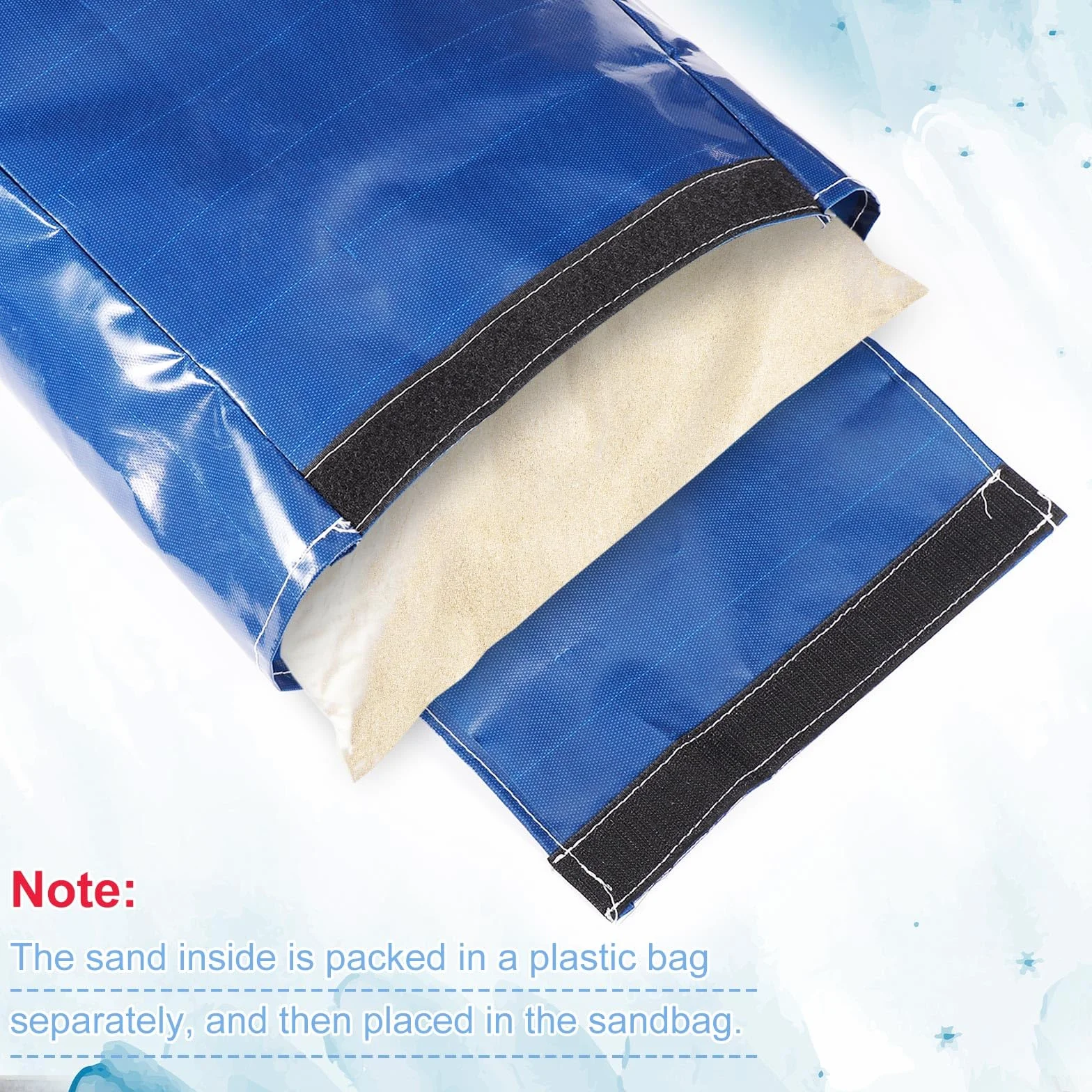 BOXOB 6pzs Sacos de Arena Vinilo, Sacos Arena Resistentes con Asas para Castillo Inflable Carpa Canopy Toboganes Agua Anclaje Seguro para Inflables al Aire Libre Resistentes Intemperie (Azul)