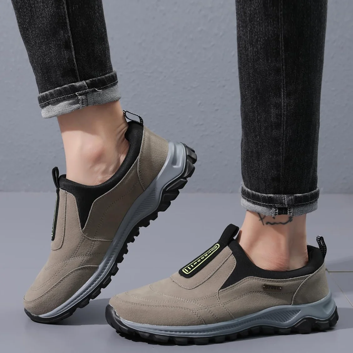 Mocasines sin Cordones para Hombre Zapatillas Ortopédicas Calzado de Walking Deportivo