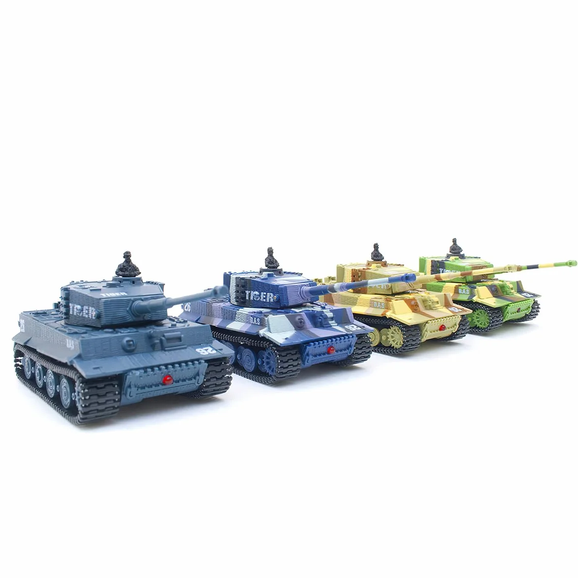 Tanque teledirigido Mini RC German Tiger I – Modellbau R/C Battletank con función de disparo, sonido y luz – escala 1:72 (1 x Mini RC Tanque)