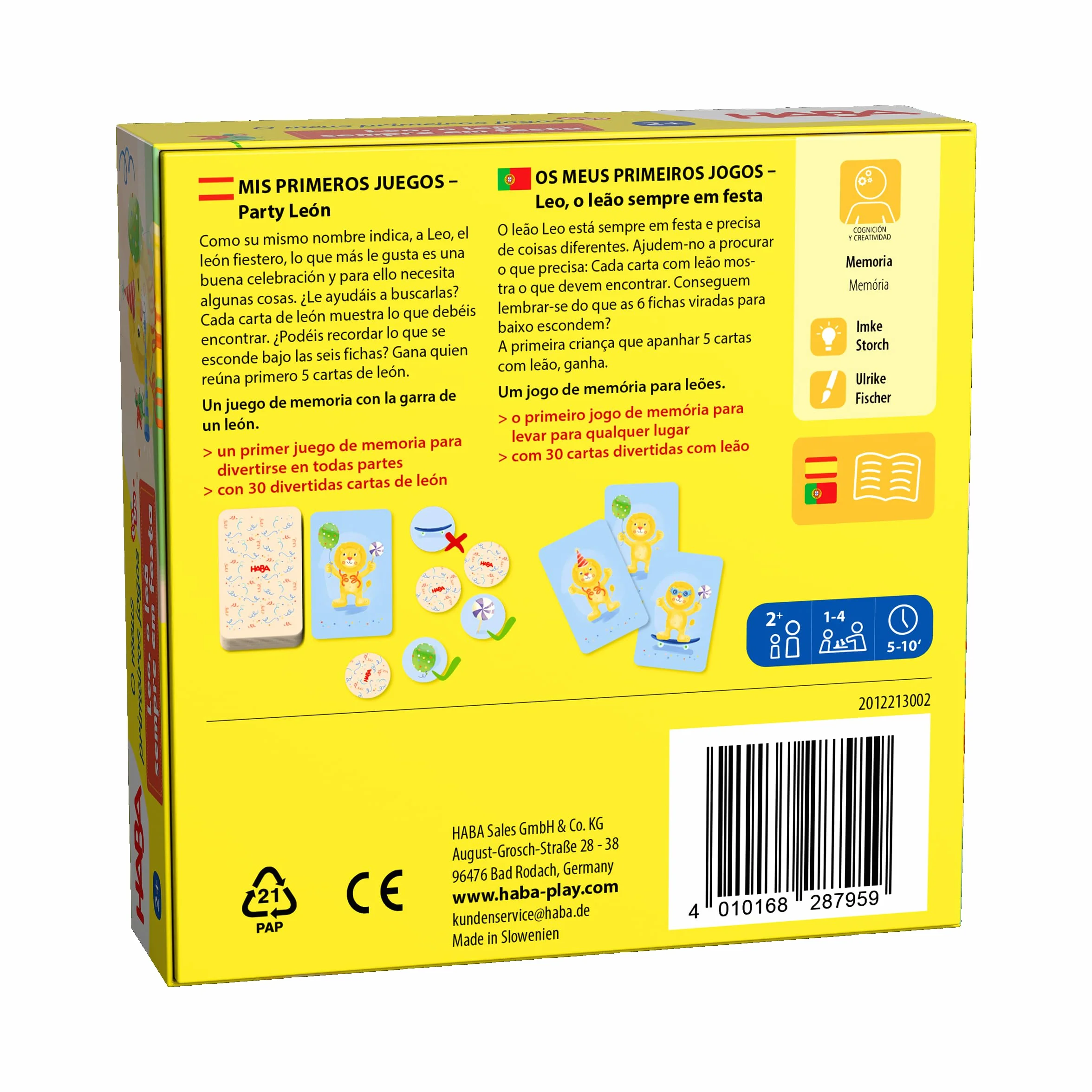 HABA Mis Primeros Juegos Party León, Juego Infantil de Mesa de Memoria, +2 años