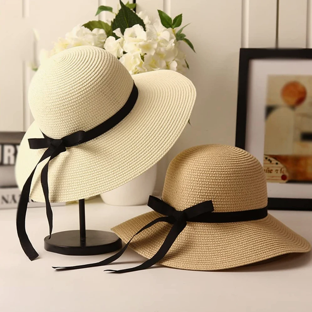 YXWYXWA Sombrero Damas Verano Sombrero Solar Gorro de Pescado Gran Sombrero de Borde Playa Plegable Sombrero de Sol
