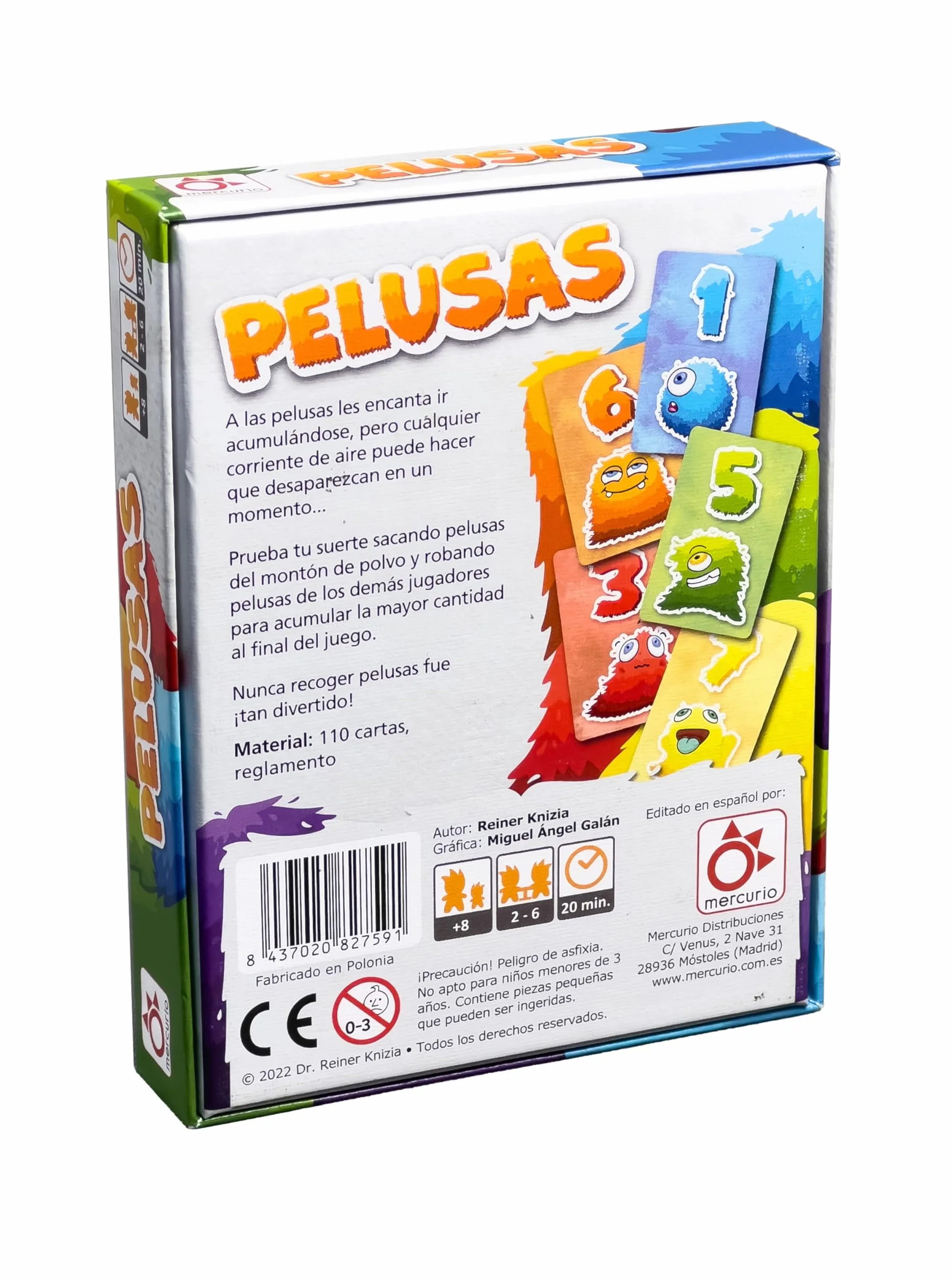Mercurio Pelusas Juego de Cartas Ágil y Divertido 110 Cartas 20 min 8+ Años 2-6 Jugadores