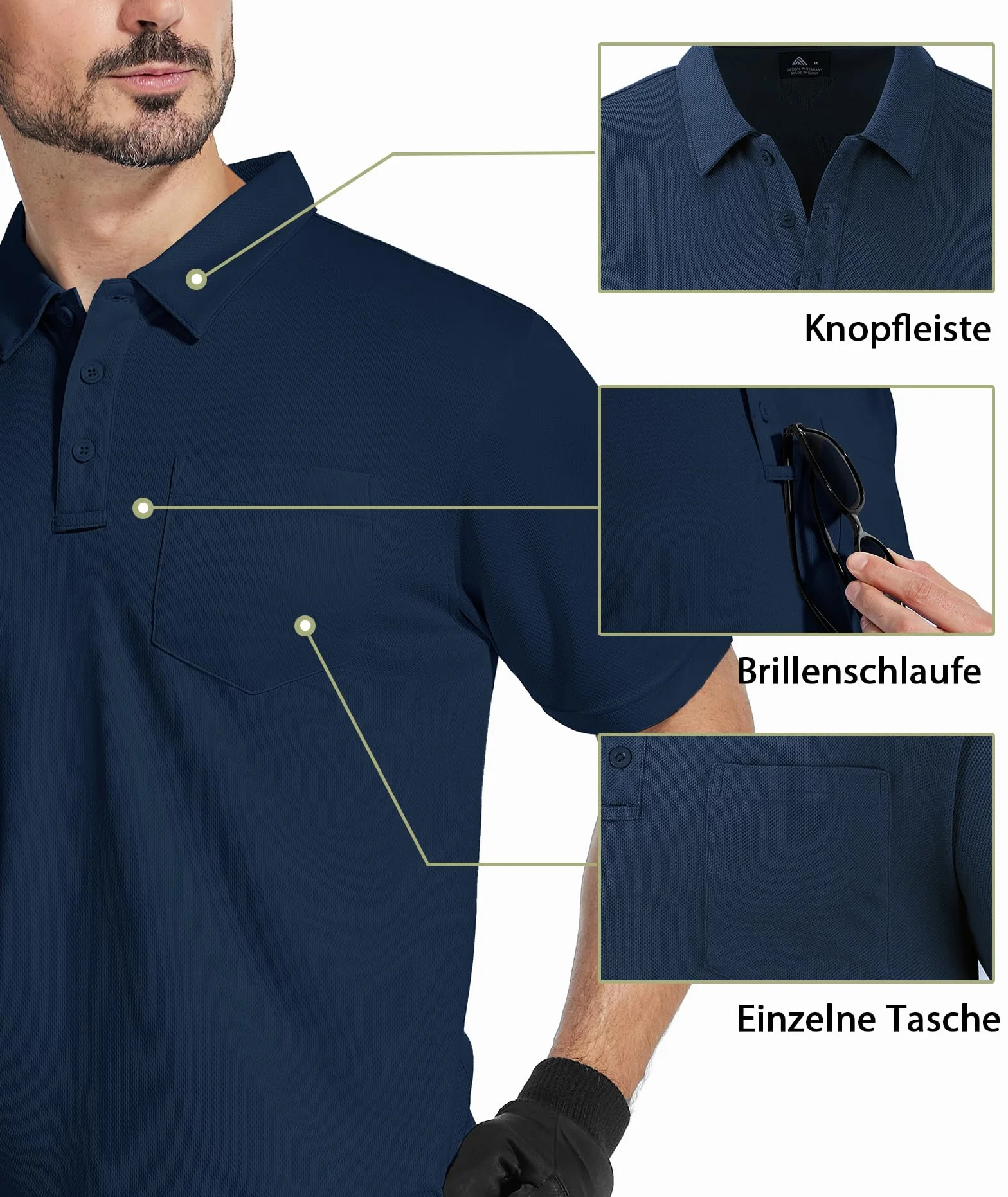 SwissWell Polo Hombre Manga Corta Transpirable Golf Camisa