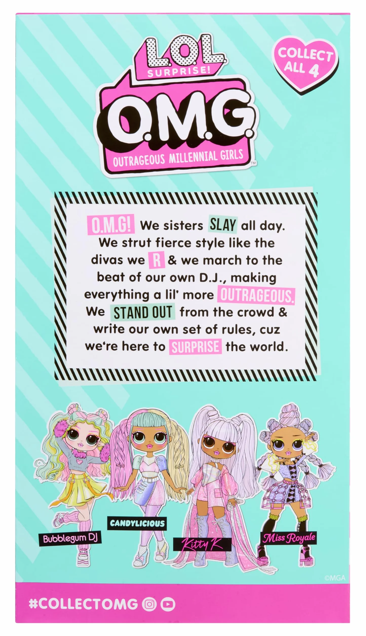 L.O.L. Surprise! OMG Doll - Bubblegum D.J. - Incluye 1 Muñeca de Moda, Viene con Modas Fabulosas, Colecciona Las 4