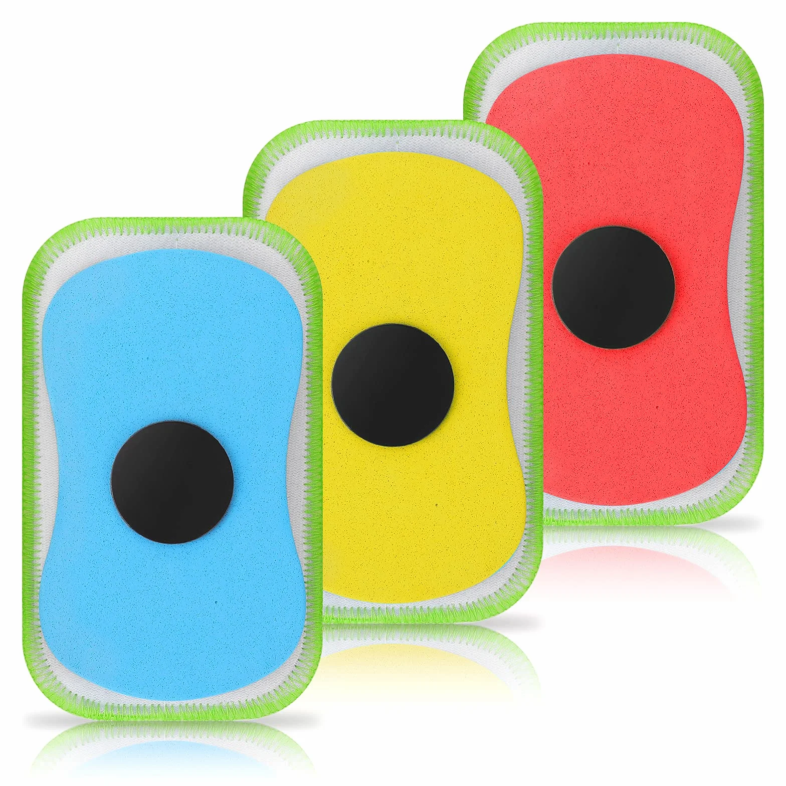 Molain Borrador de pizarra lavable de 3 piezas, Borrador magnético de pizarra Borrador de pizarra borrador seco Borrador de tiza reutilizable para tiza marcadores Aula (Azul+Amarillo+Rojo)