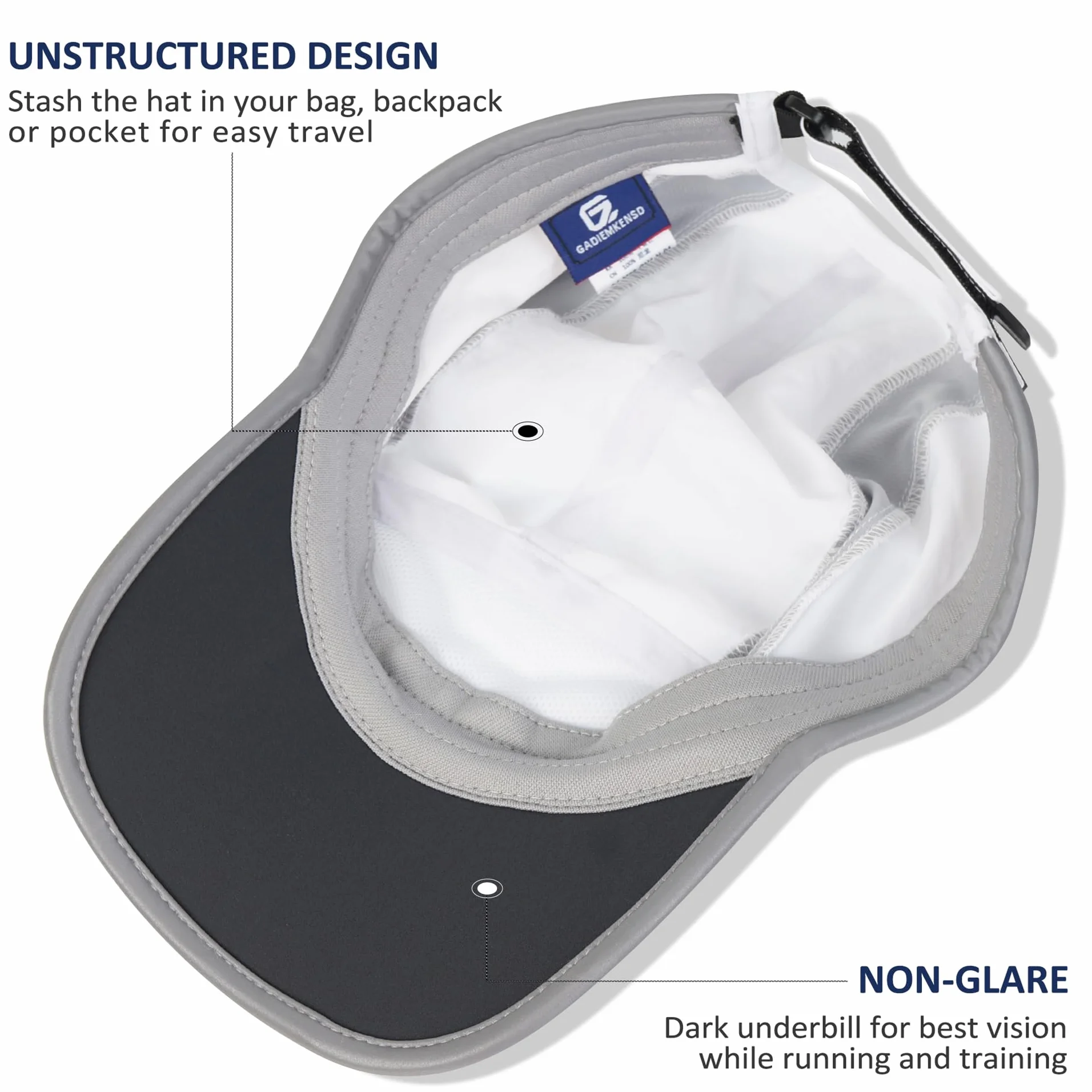 UPF50+ Folding Outdoor Hat Reflective Breathable Sport Cap