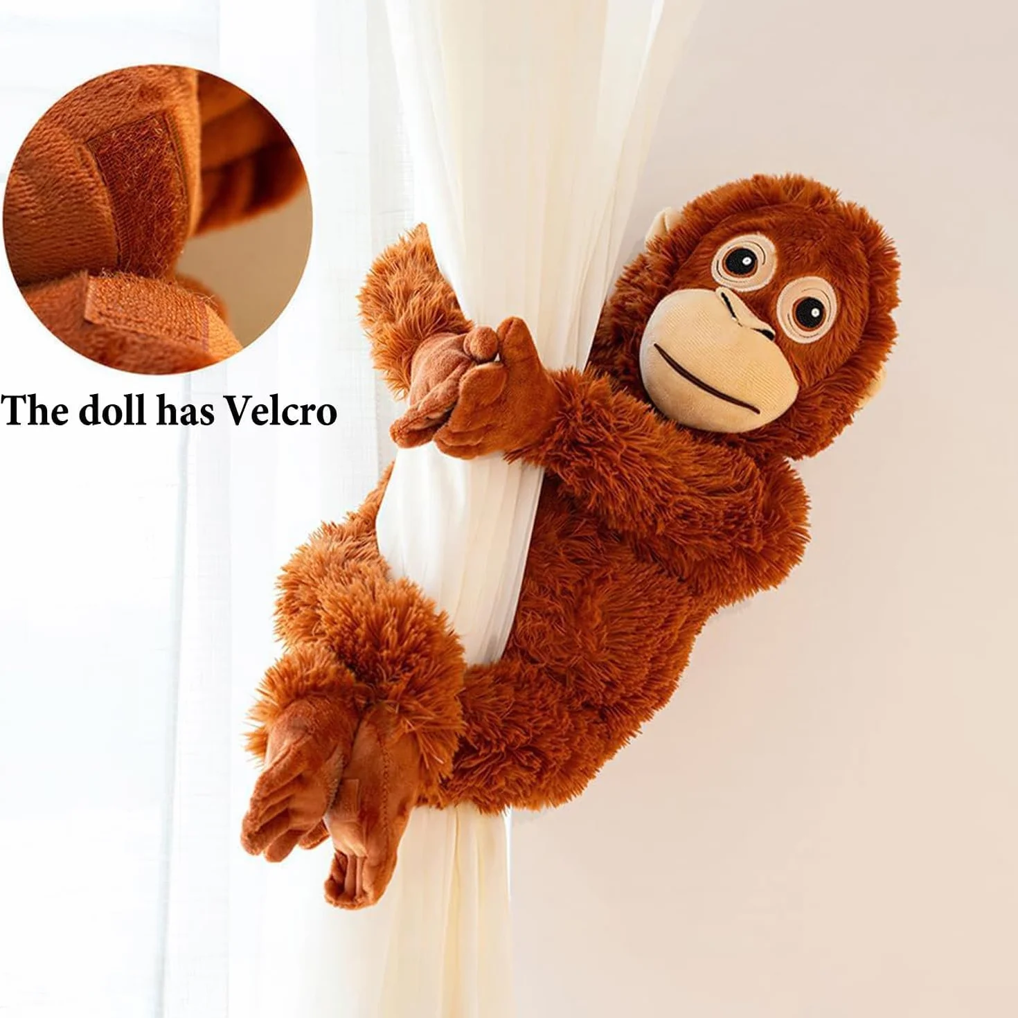 Punch Monkey - Peluche de orangután de 66 cm, ultrasuave, Respetuoso con el Medio Ambiente, Lavable, Relleno de algodón PP, Seguro para niños, Realista