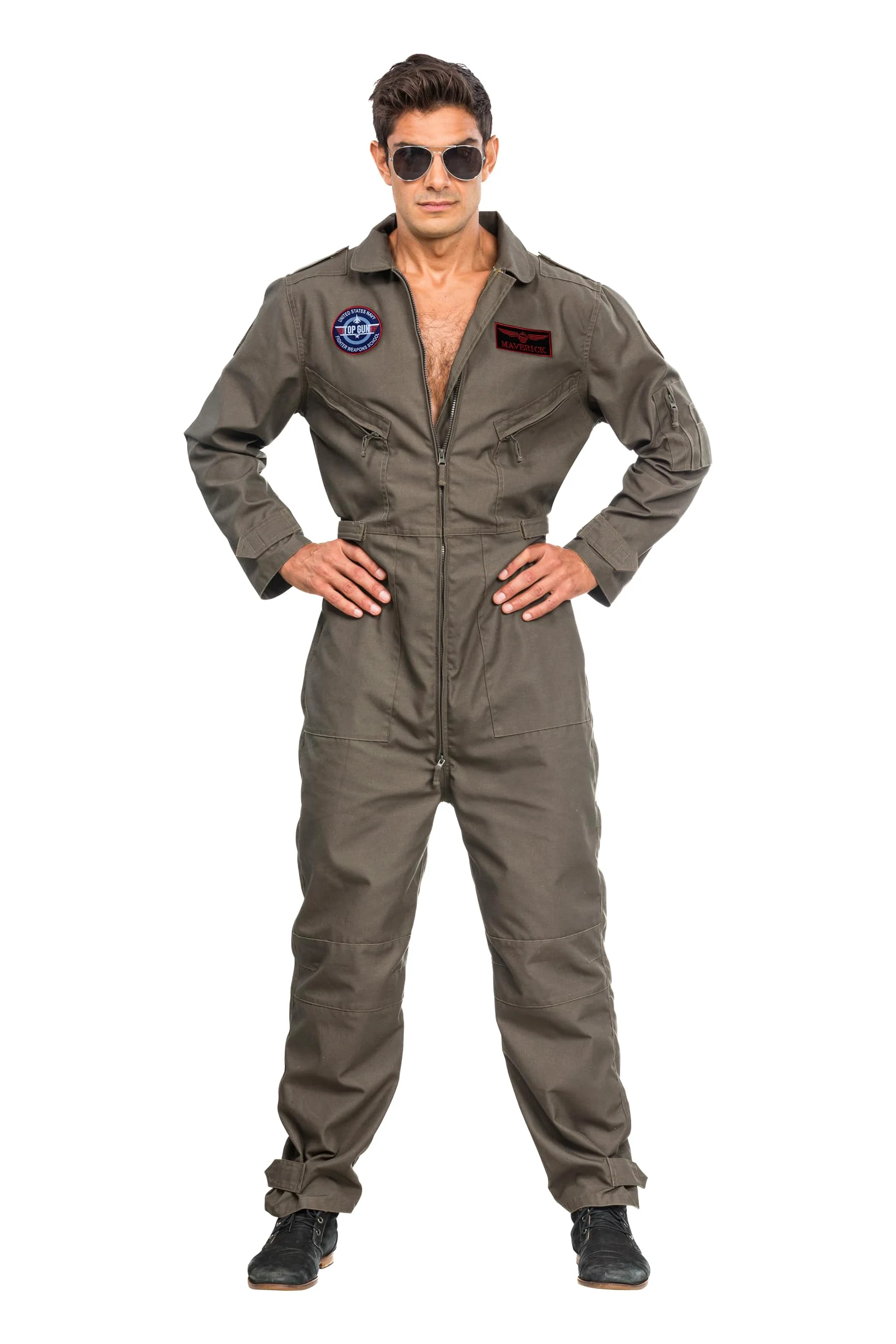 Chaks - Disfraz de piloto de caza, mono, traje de piloto, uniforme para carnaval, fiesta temática