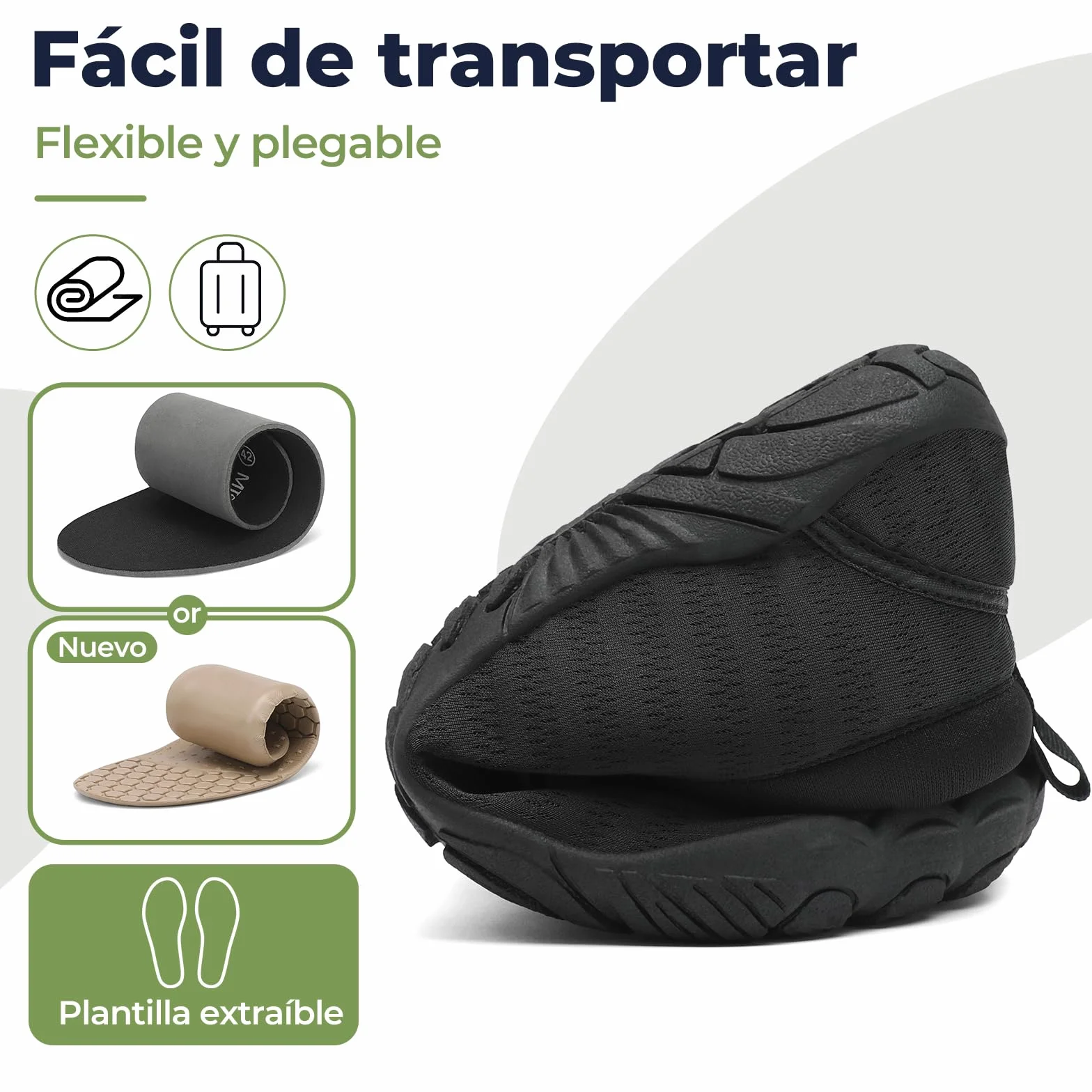 Mishansha Escarpines Hombre Mujer Secado Rápido 13 Orificios Drenaje Gr.36-46