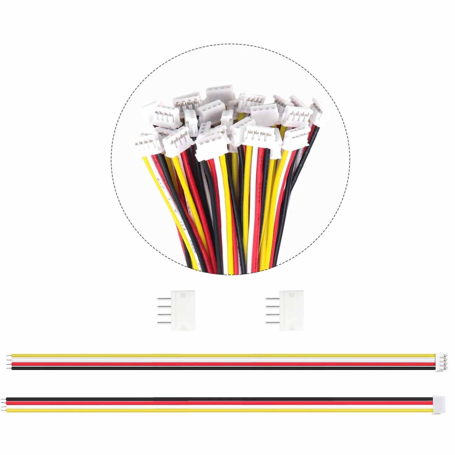 30 Juegos Conectores JST 1.5 ZH, Mini Micro JST ZH 4 Pin Conector Macho con Cable de 150mm 26AWG y Hembra