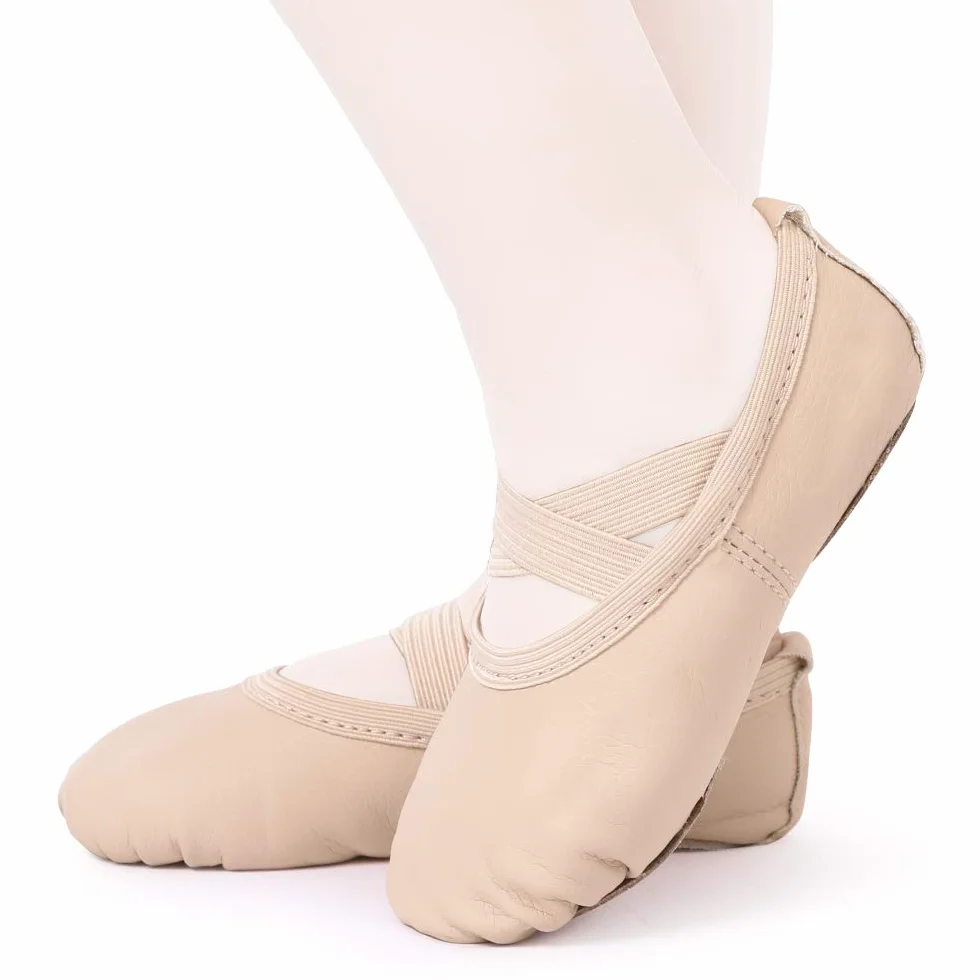 Zapatillas de Danza Cuero Media Punta Ballet para Niña Mujer