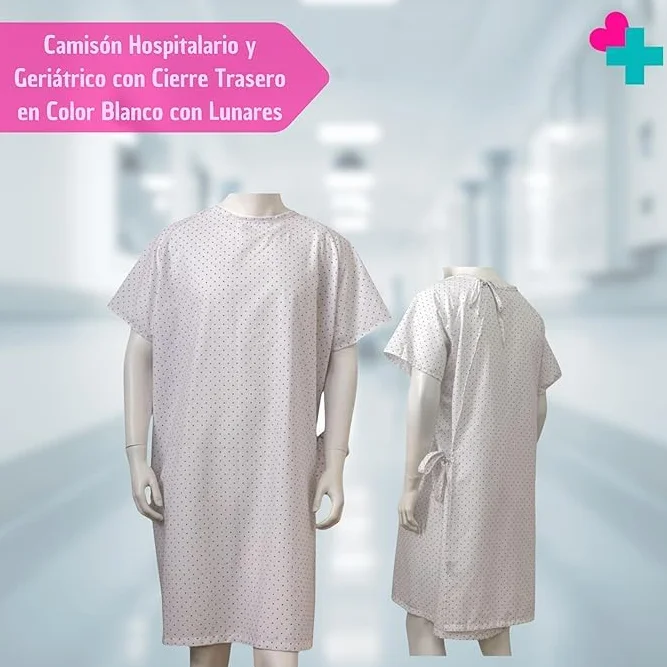 Camisón Hospitalario Talla Única Manga Corta Pijama Sanitario Mujer Hombre