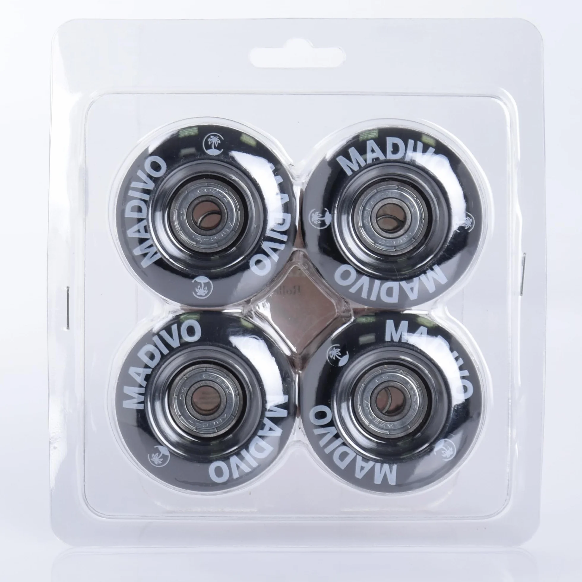 MADIVO Ruedas de repuesto 54 mm x 32 mm 82A ABEC-7 rodamientos para Quad Skates Negro Juego de 4