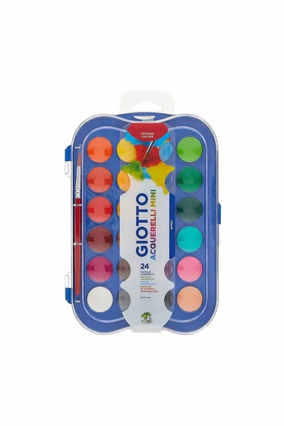 Giotto Acuarelas Mini 23 Mm, Est, 24 Uds + Pincel